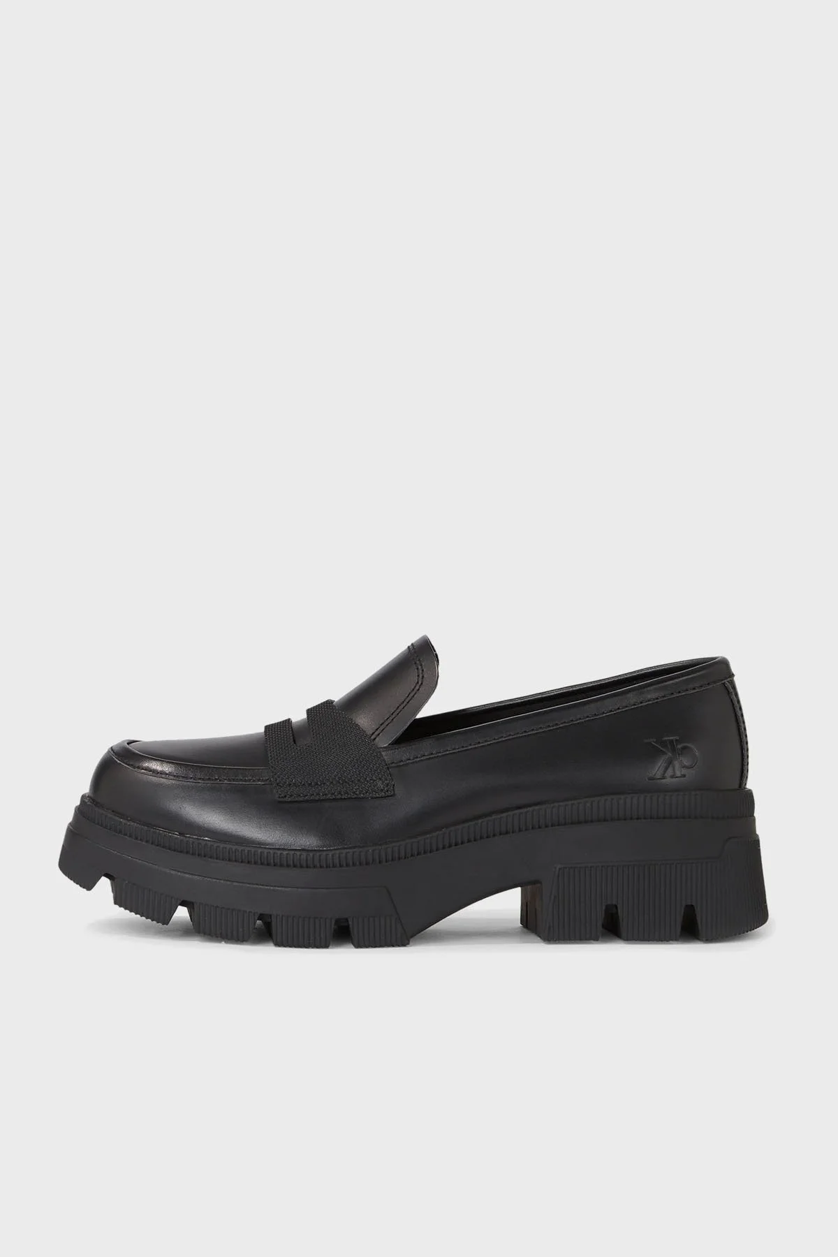 Calvin Klein Platformlu Deri Loafer YW0YW011200GT Bayan Ayakkabı YW0YW01120 0GT SİYAH - 3