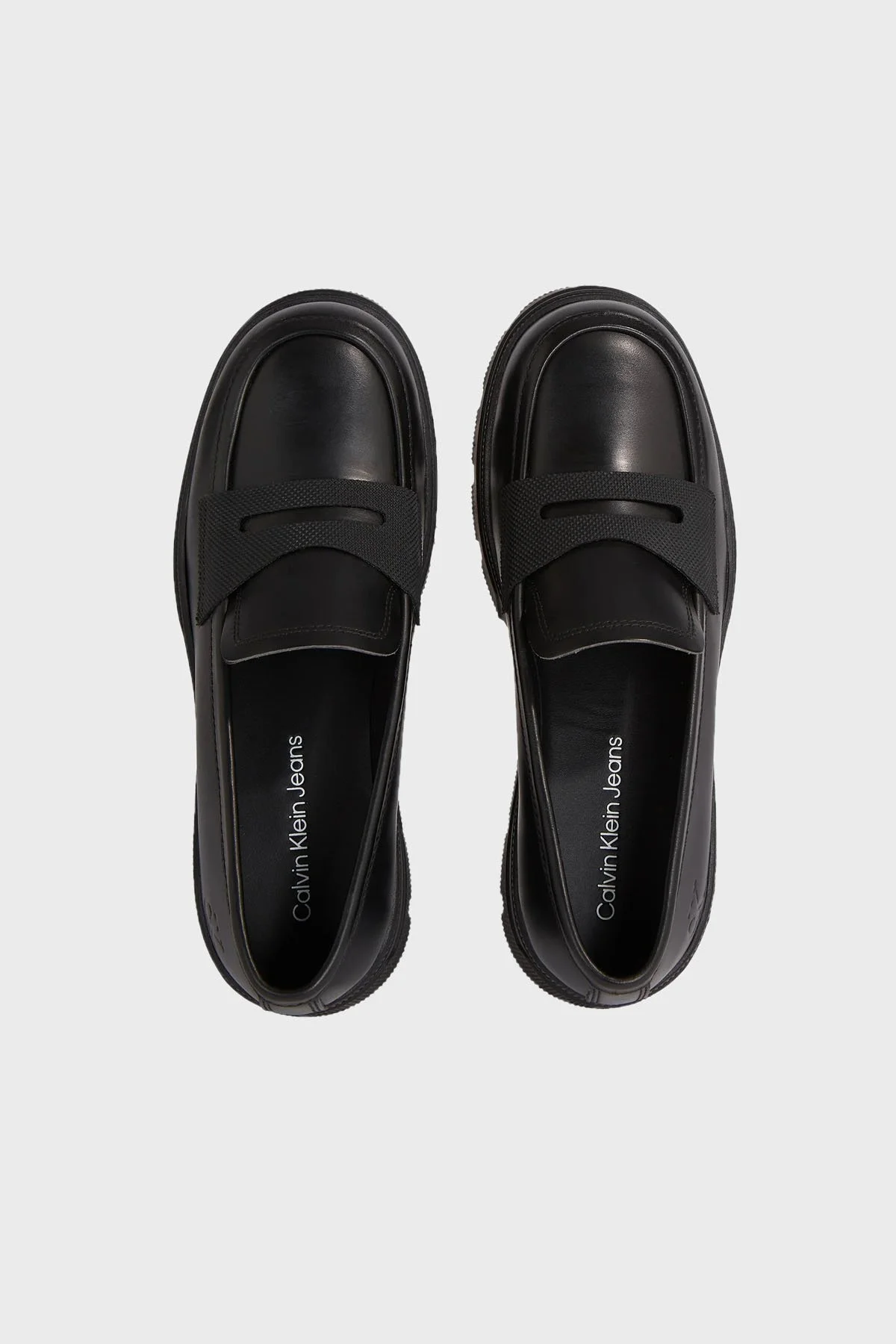 Calvin Klein Platformlu Deri Loafer YW0YW011200GT Bayan Ayakkabı YW0YW01120 0GT SİYAH - 4