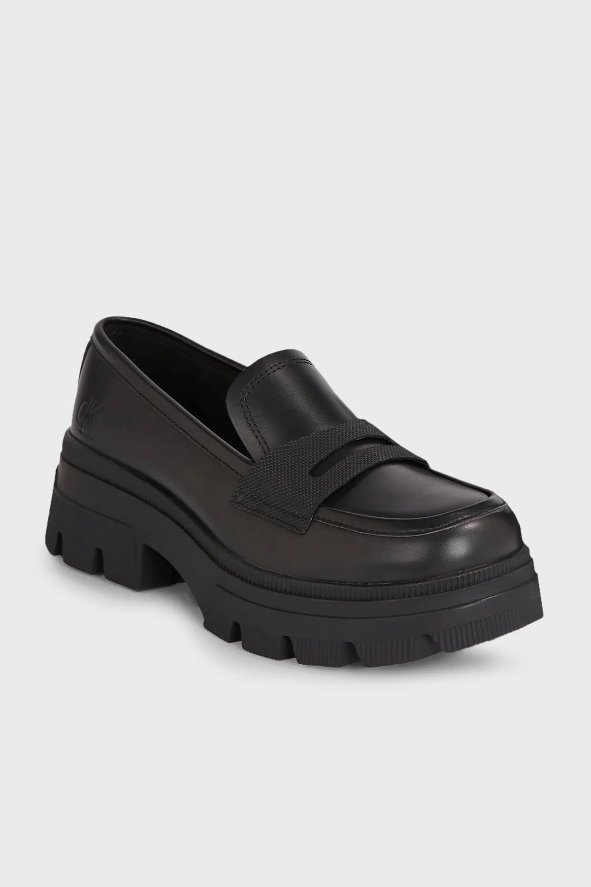 Calvin Klein Platformlu Deri Loafer YW0YW011200GT Bayan Ayakkabı YW0YW01120 0GT SİYAH - 5