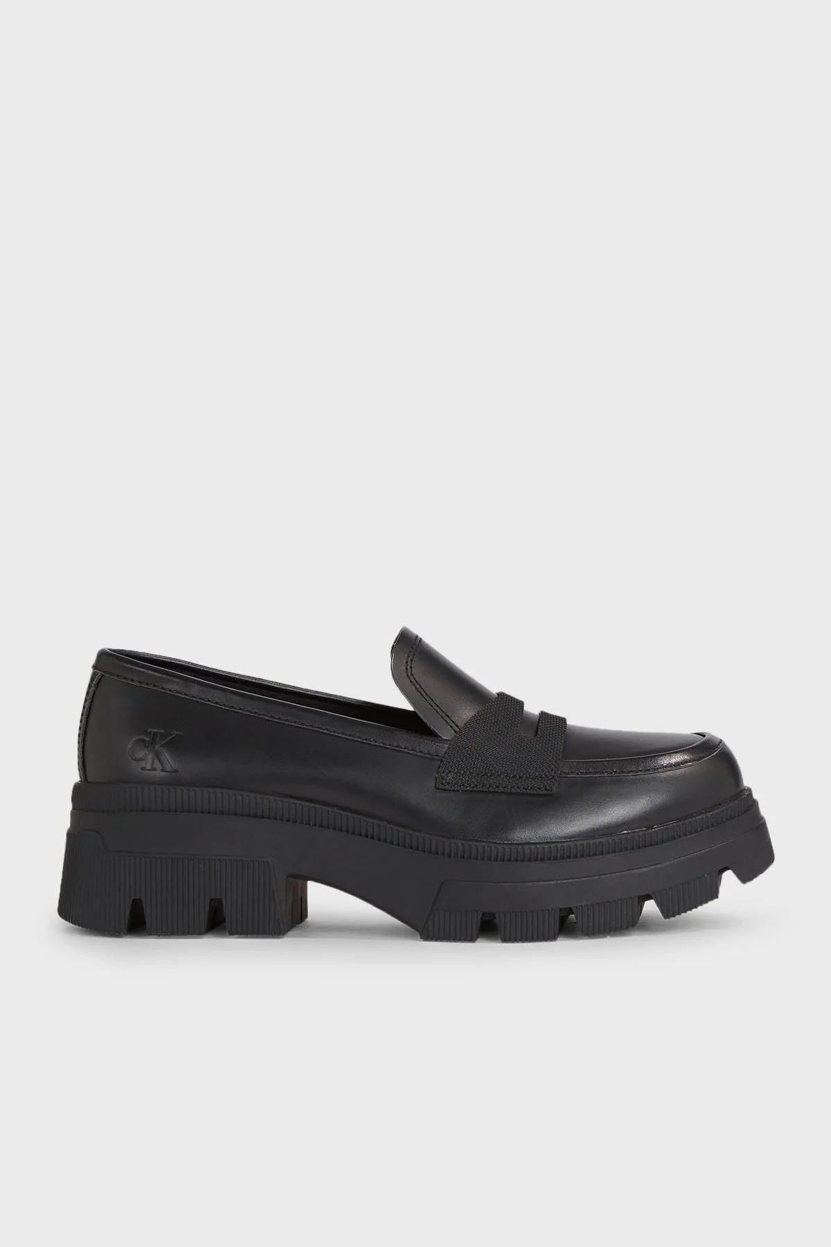 Calvin Klein Platformlu Deri Loafer YW0YW011200GT Bayan Ayakkabı YW0YW01120 0GT SİYAH - 1