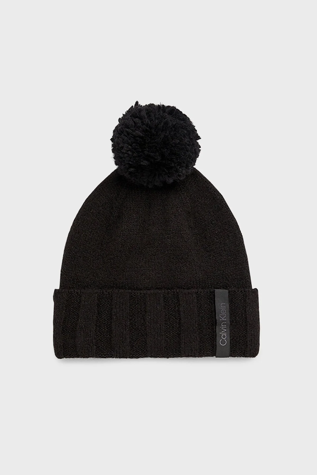 Calvin Klein Ponponlu Yün Karışımlı K60K611606BAX Bayan Bere K60K611606 BAX SİYAH - 1