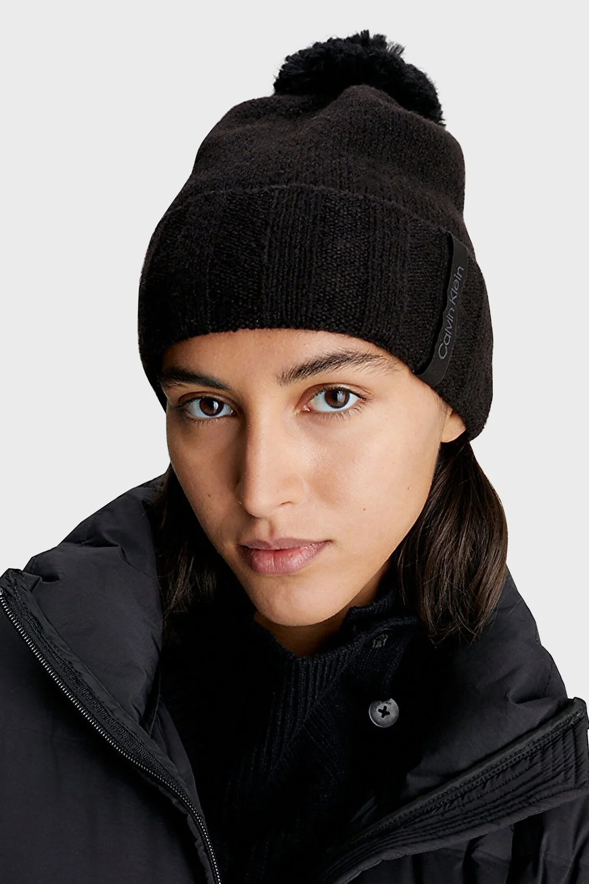 Calvin Klein Ponponlu Yün Karışımlı K60K611606BAX Bayan Bere K60K611606 BAX SİYAH - 2