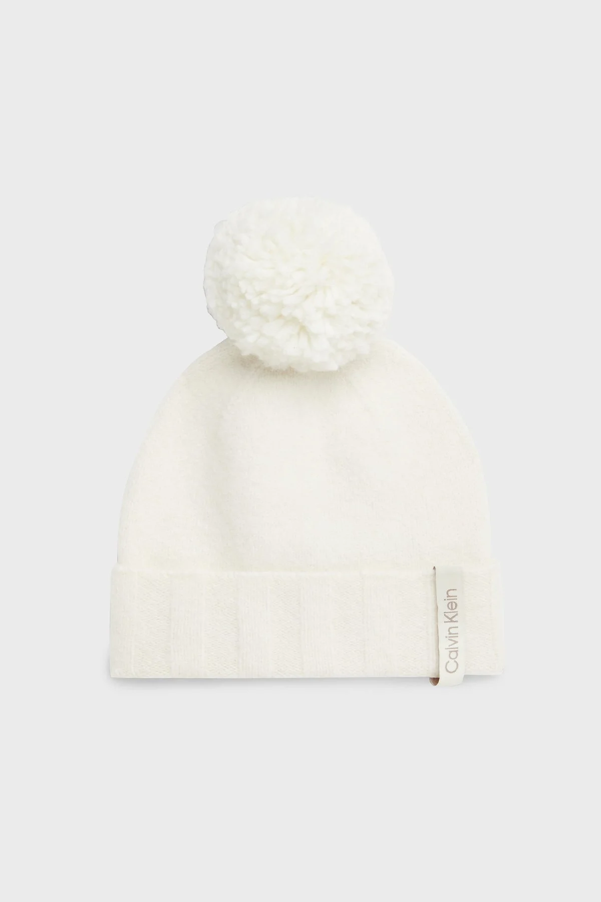 Calvin Klein Ponponlu Yün Karışımlı K60K611606YAL Bayan Bere K60K611606 YAL BEYAZ - 1