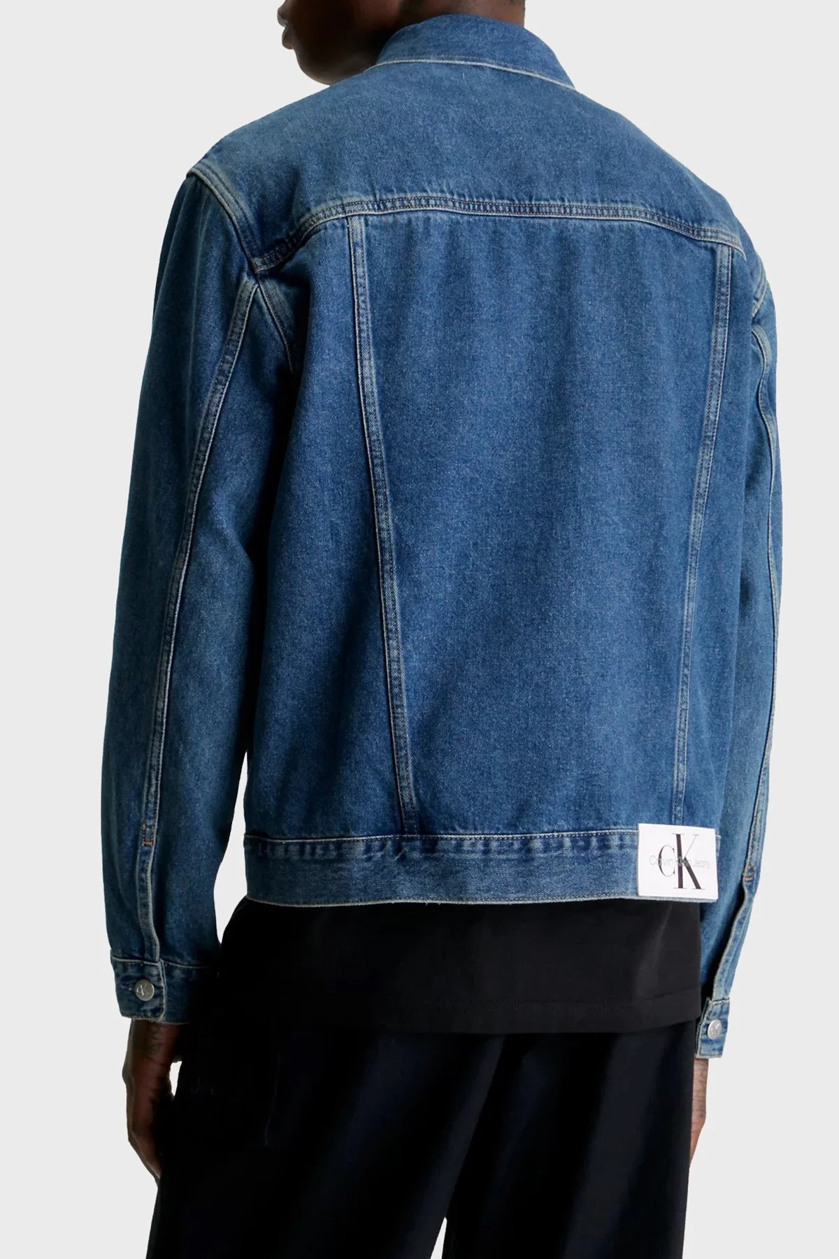 Calvin Klein Regular Fit % 100 Pamuk J30J3249721A4 Erkek Kot Ceket J30J324972 1A4 MAVİ - 2