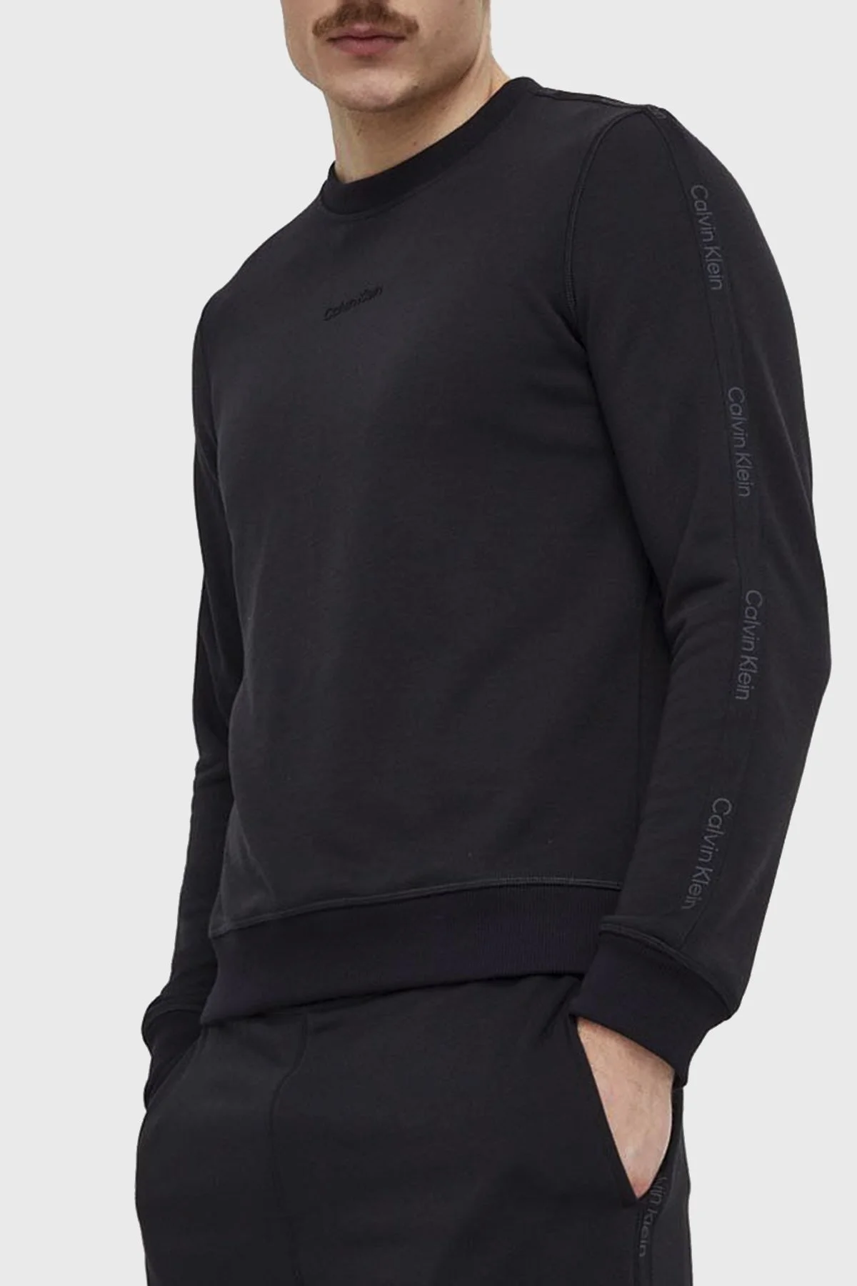 Calvin Klein Regular Fit Bisiklet Yaka 00GMS4W337BAE Erkek Sweat 00GMS4W337 BAE SİYAH - 1