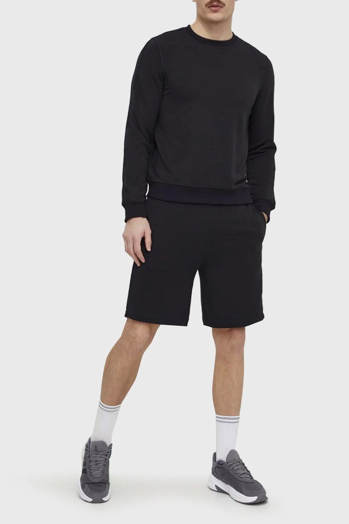 Calvin Klein Regular Fit Bisiklet Yaka 00GMS4W337BAE Erkek Sweat 00GMS4W337 BAE SİYAH - 3