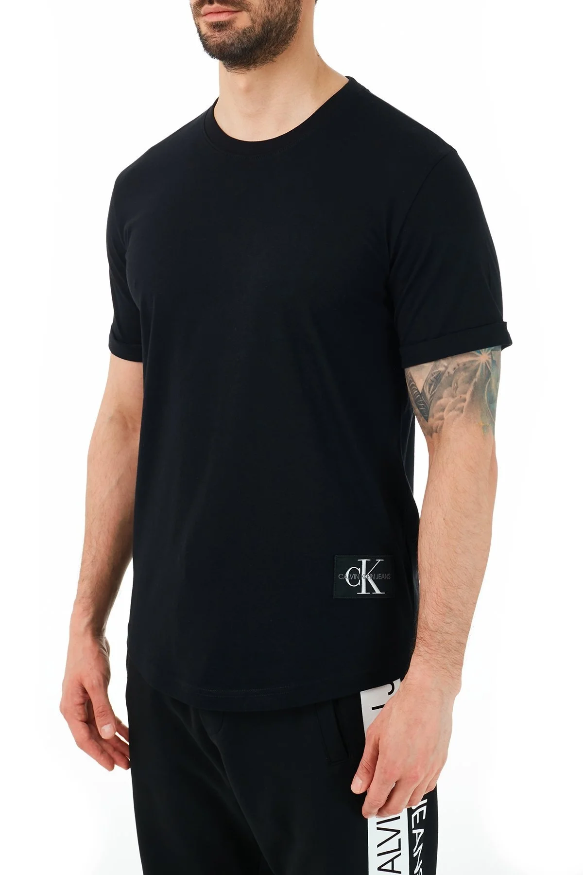 Calvin Klein Regular Fit Bisiklet Yaka % 100 Organik Pamuk Erkek T Shirt J30J315319 BAE SİYAH - 3