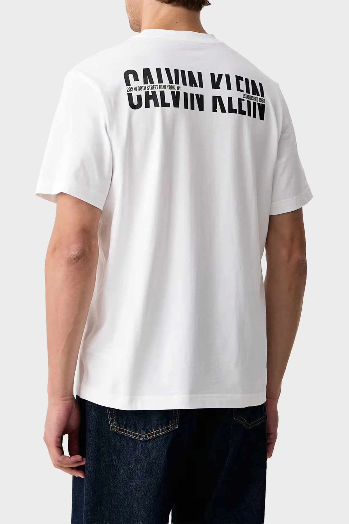 Calvin Klein Regular Fit Bisiklet Yaka T-Shirt LV04RH821GYAF Erkek T Shirt LV04RH821G YAF Beyaz - 3