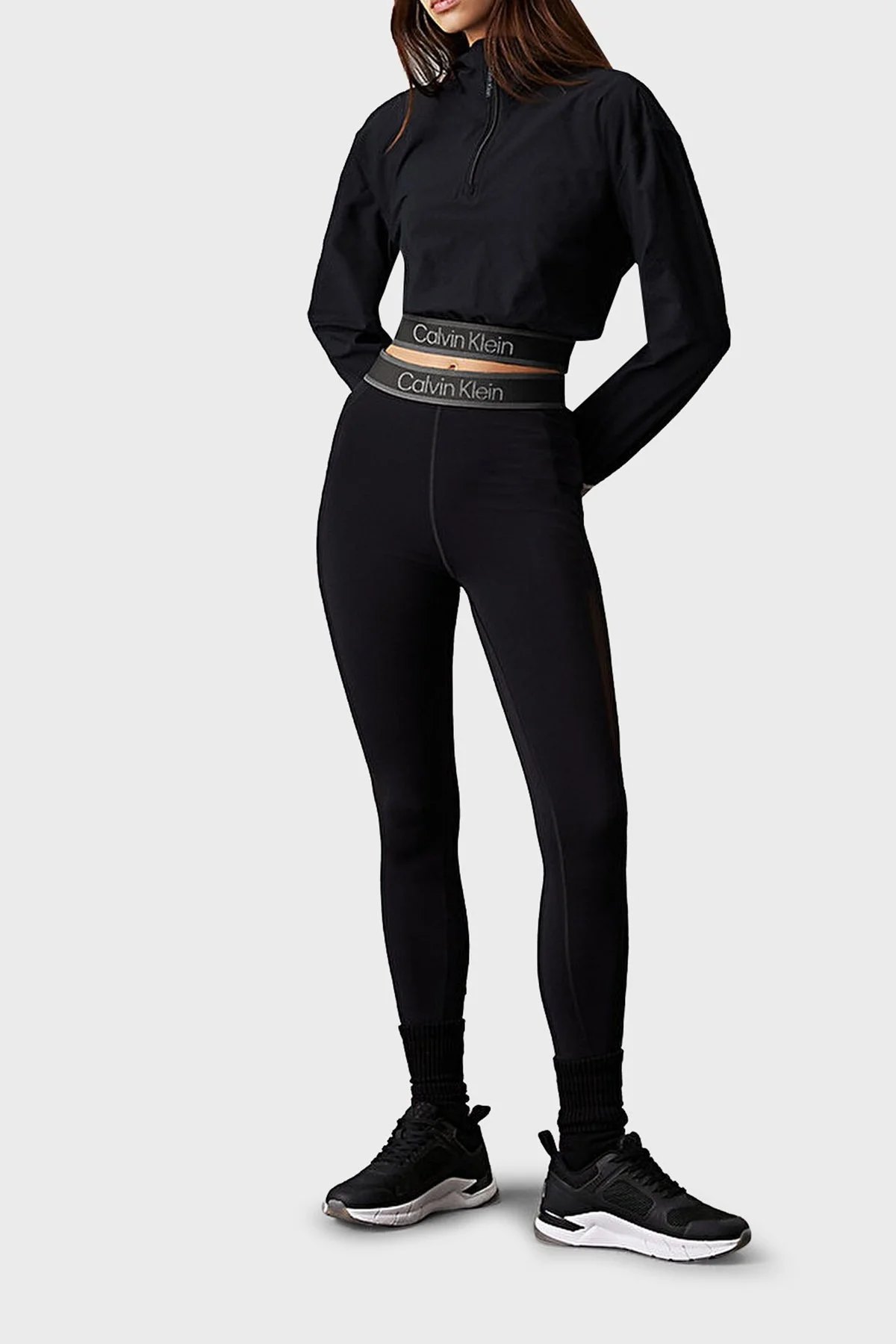 Calvin Klein Regular Fit Crop 00GWF4J403BAE Bayan Sweat 00GWF4J403 BAE SİYAH - 6