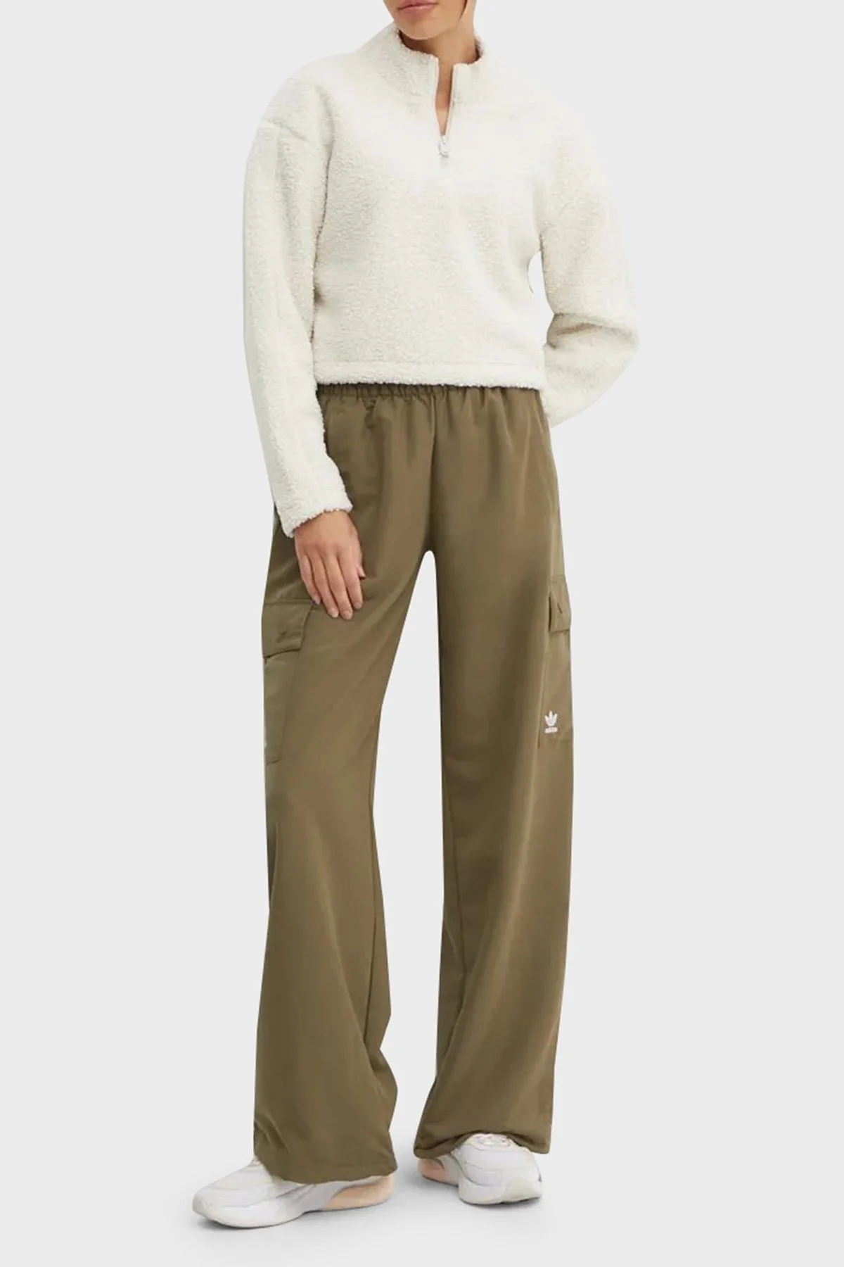 Calvin Klein Regular Fit Crop 00GWF4W307CJH Bayan Sweat 00GWF4W307 CJH GÜMÜŞ - 2