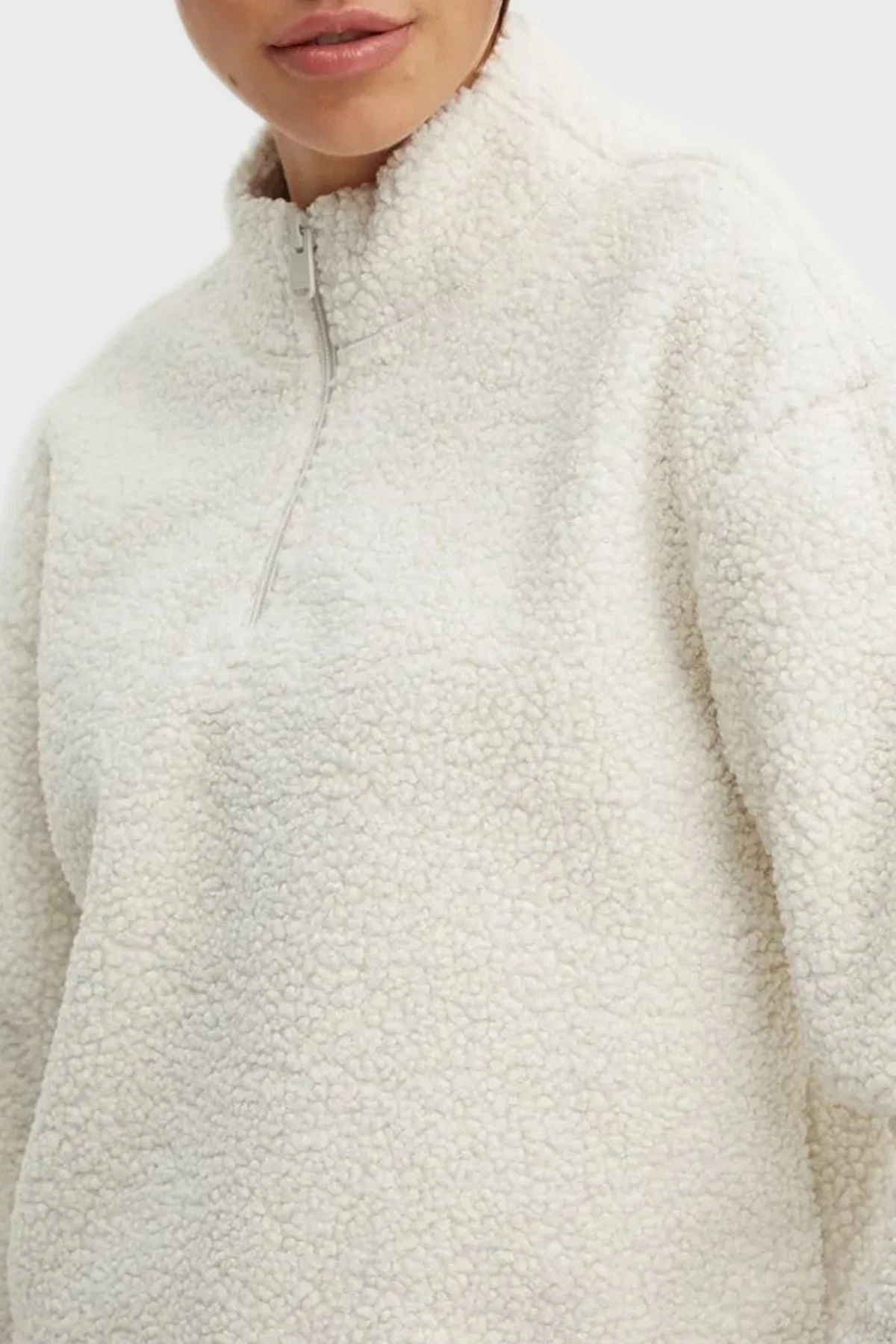 Calvin Klein Regular Fit Crop 00GWF4W307CJH Bayan Sweat 00GWF4W307 CJH GÜMÜŞ - 4