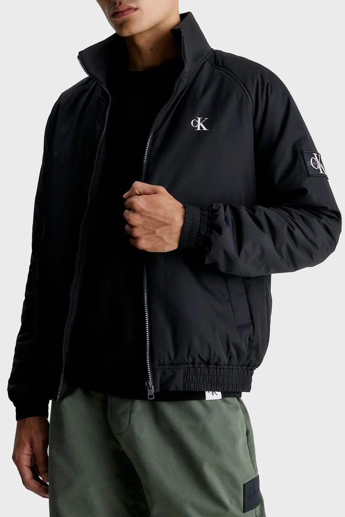 Calvin Klein Regular Fit Dik Yaka Bomber J30J323466BEH Erkek Ceket J30J323466 BEH SİYAH - 1