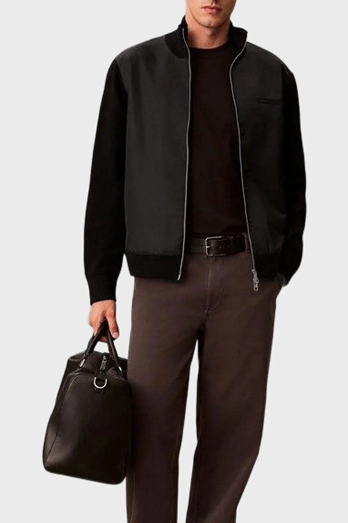 Calvin Klein Regular Fit Fermuarlı Dik Yaka LV04LH309GUB1 Erkek Kazak LV04LH309G UB1 Siyah - 2