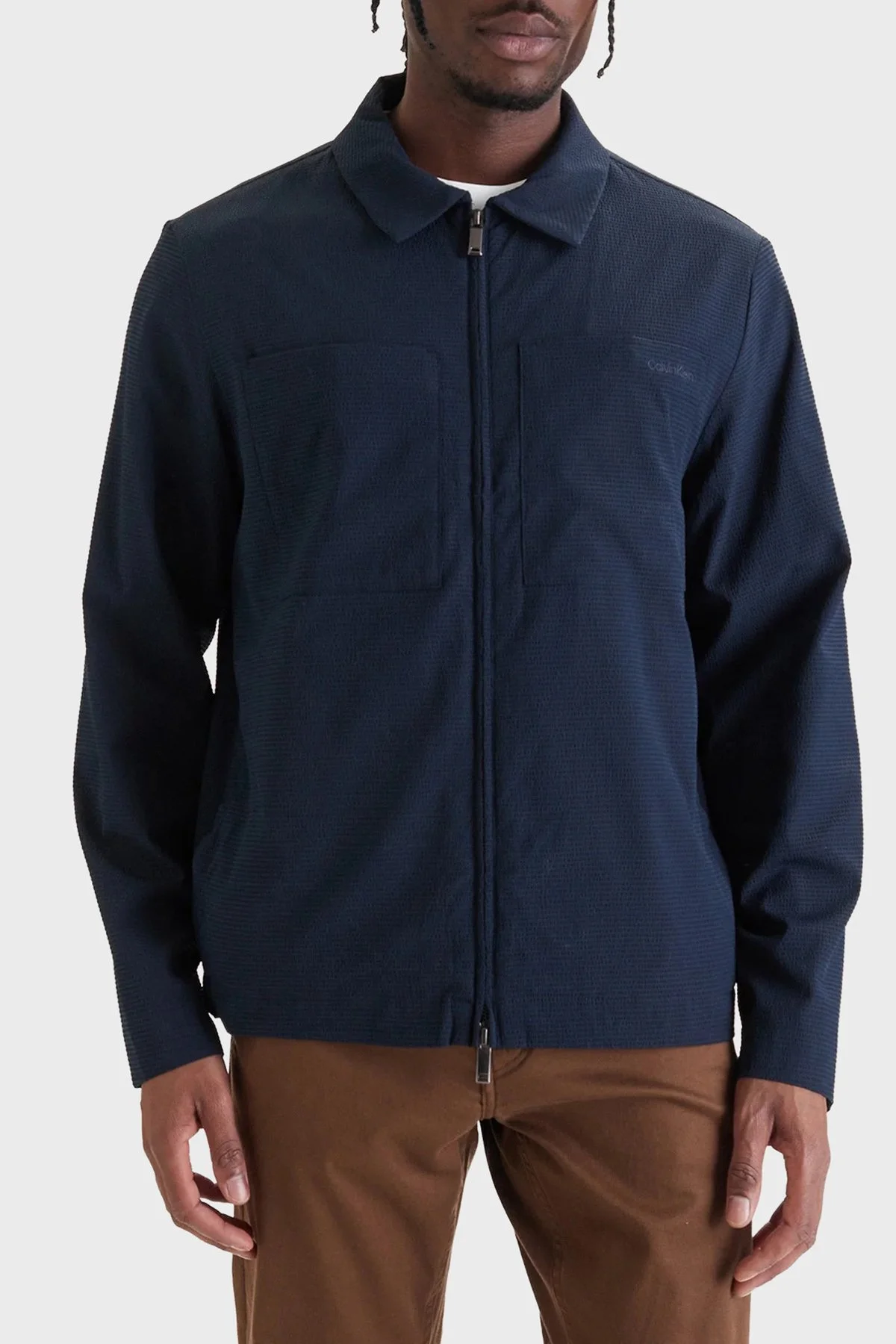 Calvin Klein Regular Fit Göğüs Cepli Fermuarlı LV04LF424GCEF Erkek Ceket LV04LF424G CEF LACİVERT - 1