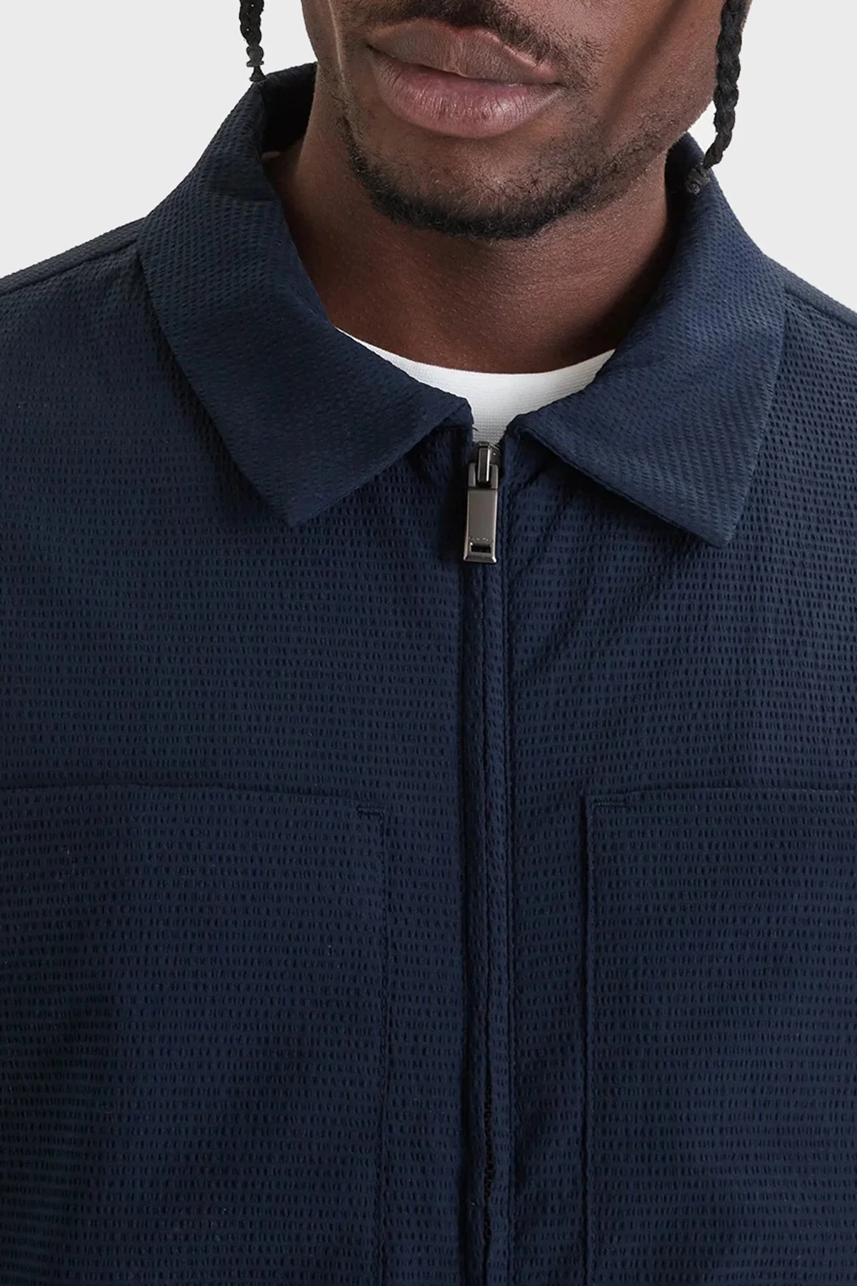 Calvin Klein Regular Fit Göğüs Cepli Fermuarlı LV04LF424GCEF Erkek Ceket LV04LF424G CEF LACİVERT - 4