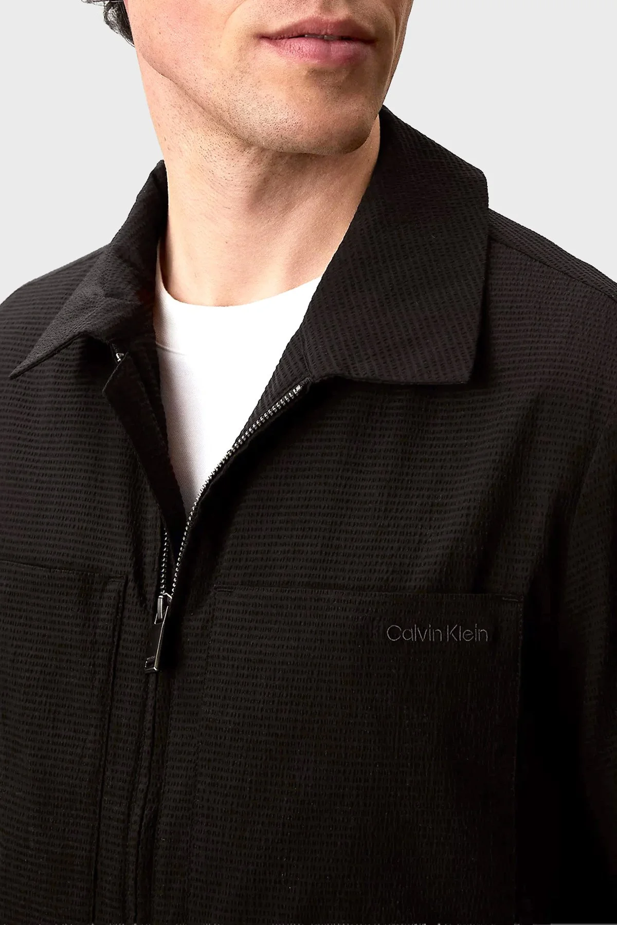 Calvin Klein Regular Fit Göğüs Cepli Fermuarlı LV04LF424GUB1 Erkek Ceket LV04LF424G UB1 SİYAH - 4