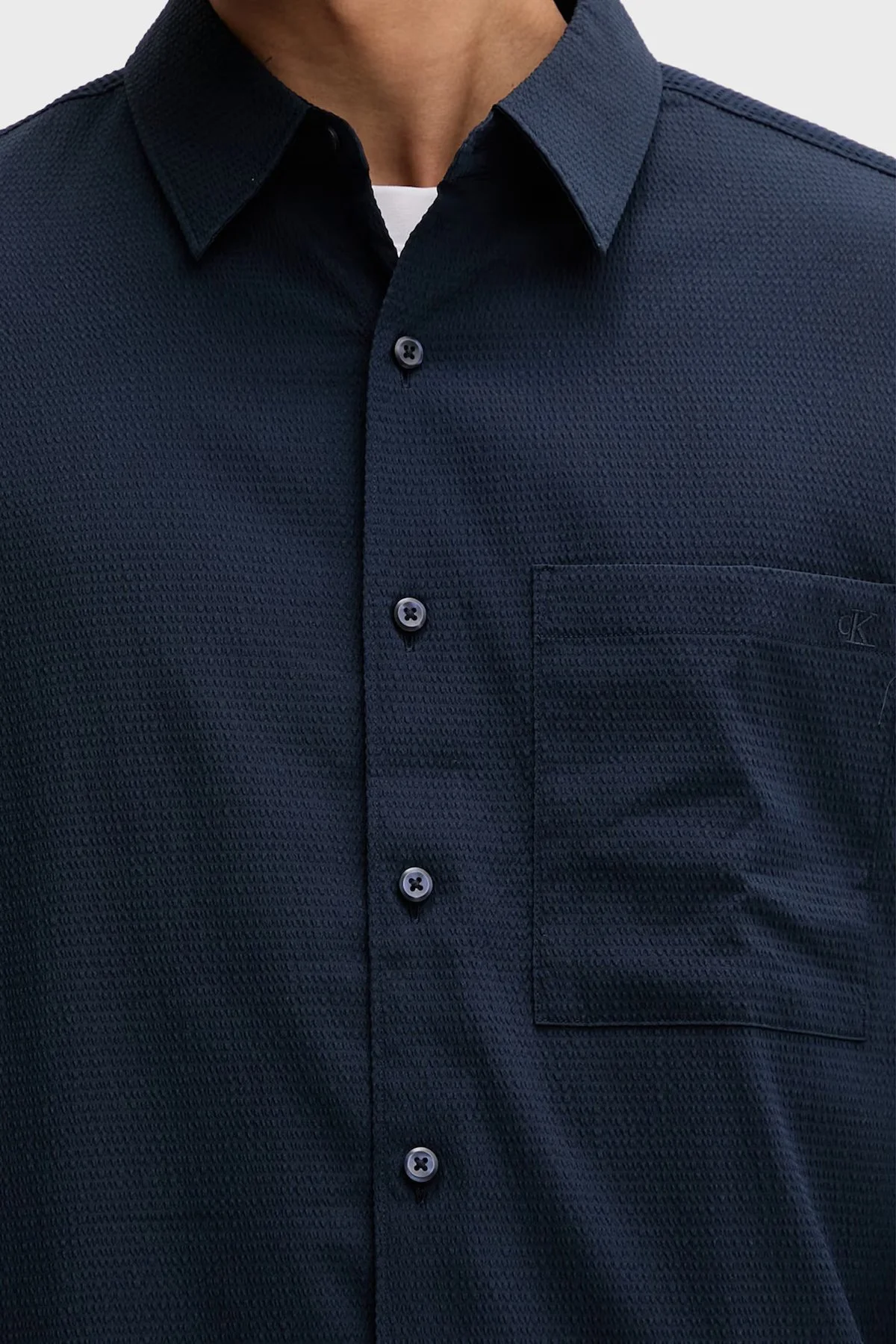 Calvin Klein Regular Fit Göğüs Cepli LV04LF108GCEF Erkek Gömlek LV04LF108G CEF LACİVERT - 5