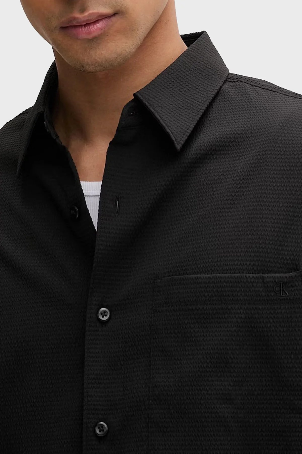 Calvin Klein Regular Fit Göğüs Cepli LV04LF108GUB1 Erkek Gömlek LV04LF108G UB1 SİYAH - 5