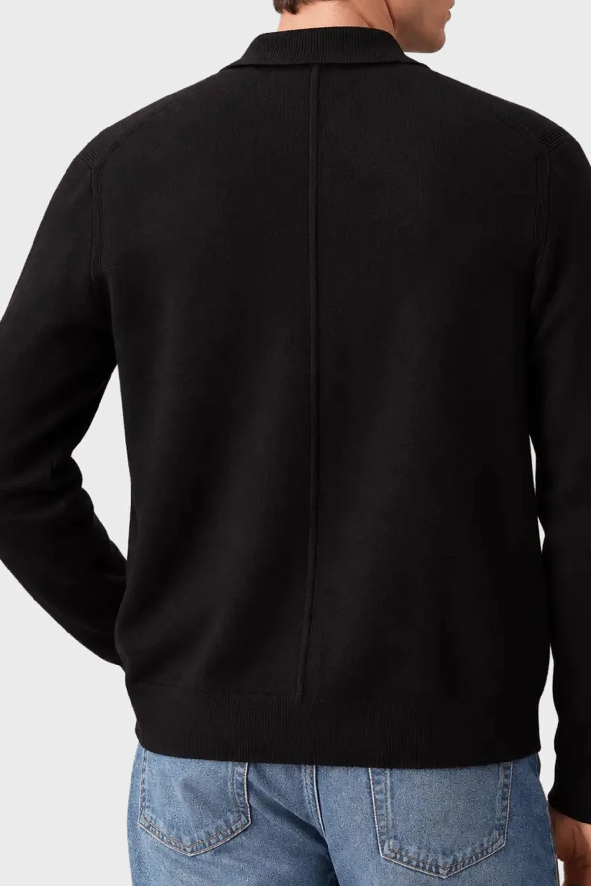 Calvin Klein Regular Fit Kalasik Yaka Düğmeli Triko LV04LH318GUB1 Erkek Kazak LV04LH318G UB1 Siyah - 3
