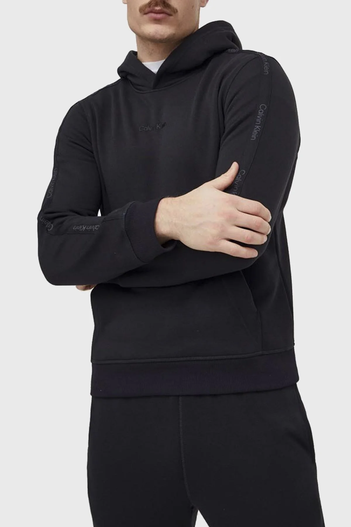 Calvin Klein Regular Fit Kapüşonlu 00GMS4W336BAE Erkek Sweat 00GMS4W336 BAE SİYAH - 1