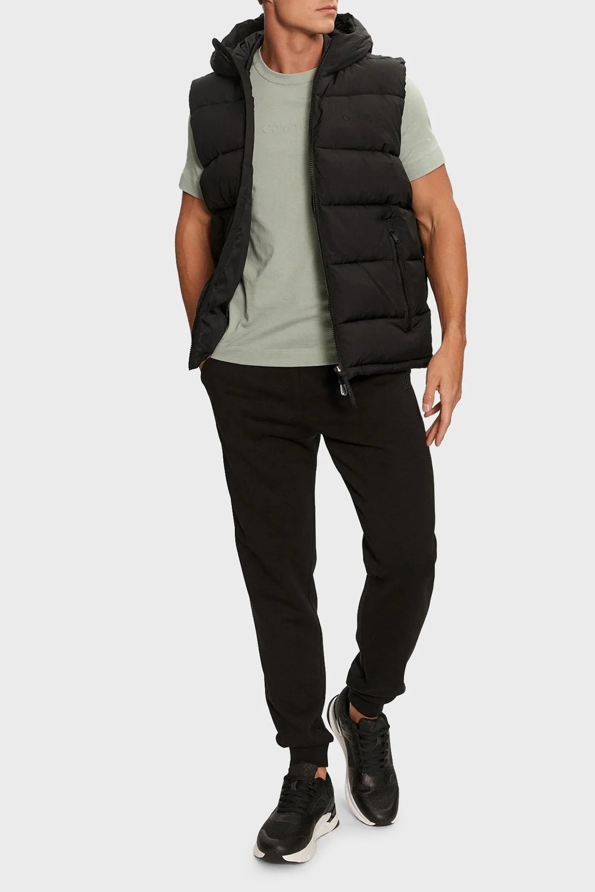 Calvin Klein Regular Fit Kapüşonlu Kapitone Şişme 00GMF4O512BAE Erkek Yelek 00GMF4O512 BAE SİYAH - 9