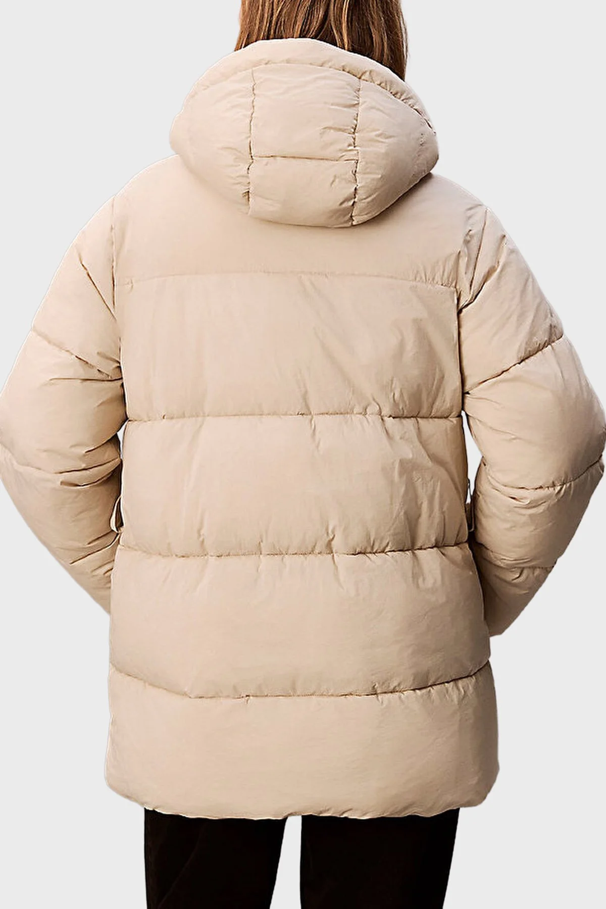 Calvin Klein Regular Fit Kapüşonlu Kemer Detaylı Suya Dayanıklı LV047D507GNSU Bayan Mont LV047D507G NSU BEJ - 3