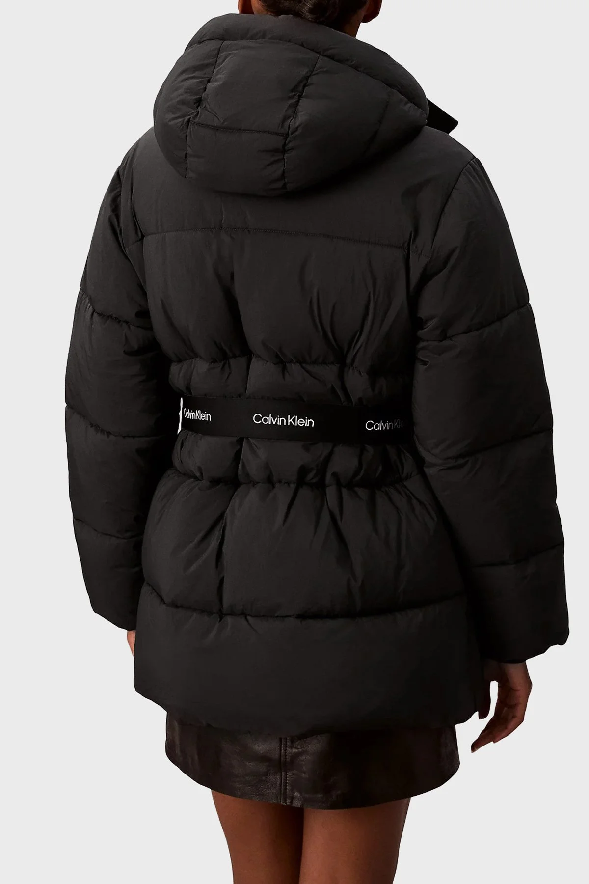 Calvin Klein Regular Fit Kapüşonlu Kemer Detaylı Suya Dayanıklı LV047D507GUB1 Bayan Mont LV047D507G UB1 SİYAH - 3