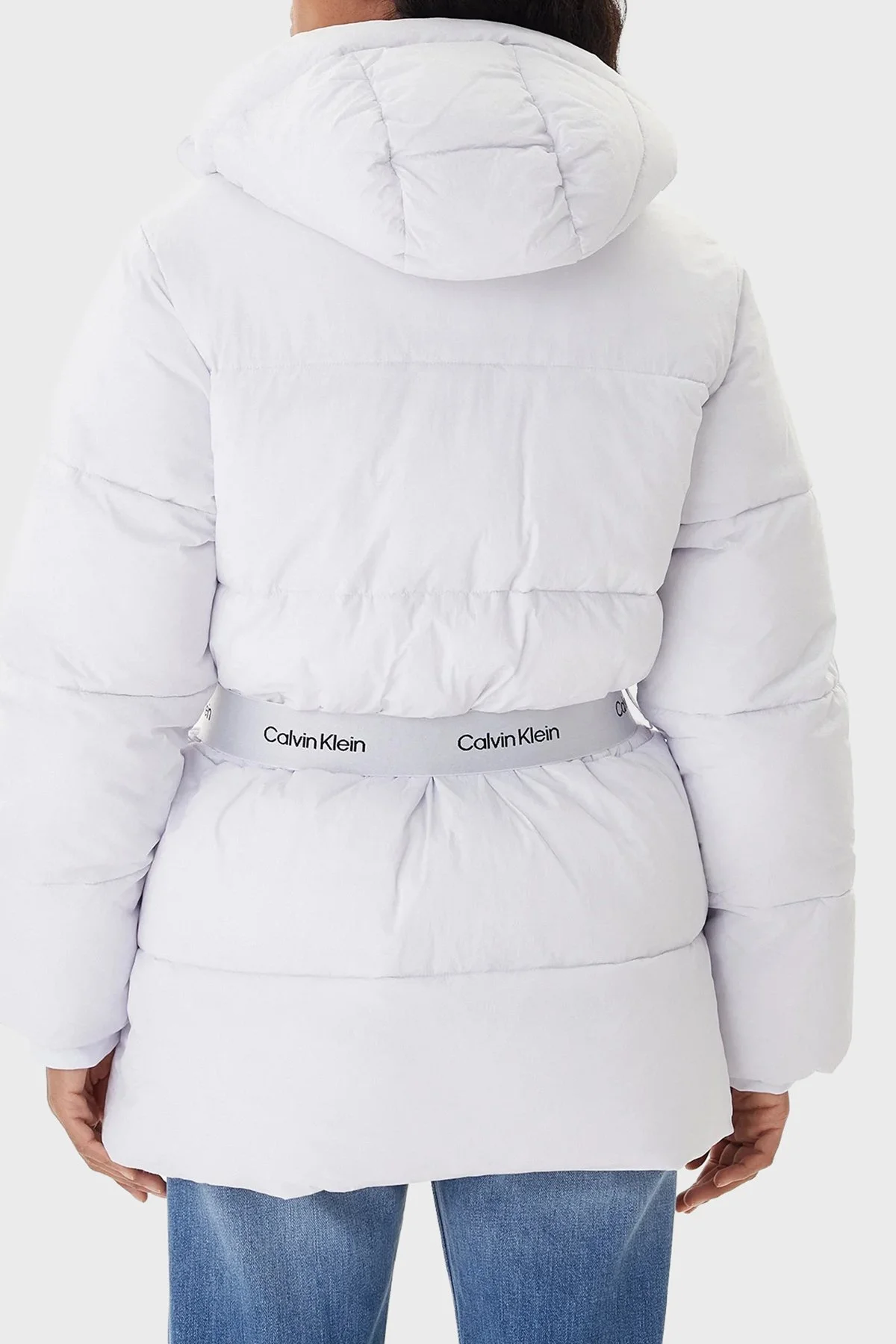 Calvin Klein Regular Fit Kapüşonlu Kemer Detaylı Suya Dayanıklı LV047D507GWGA Bayan Mont LV047D507G WGA LİLA - 3