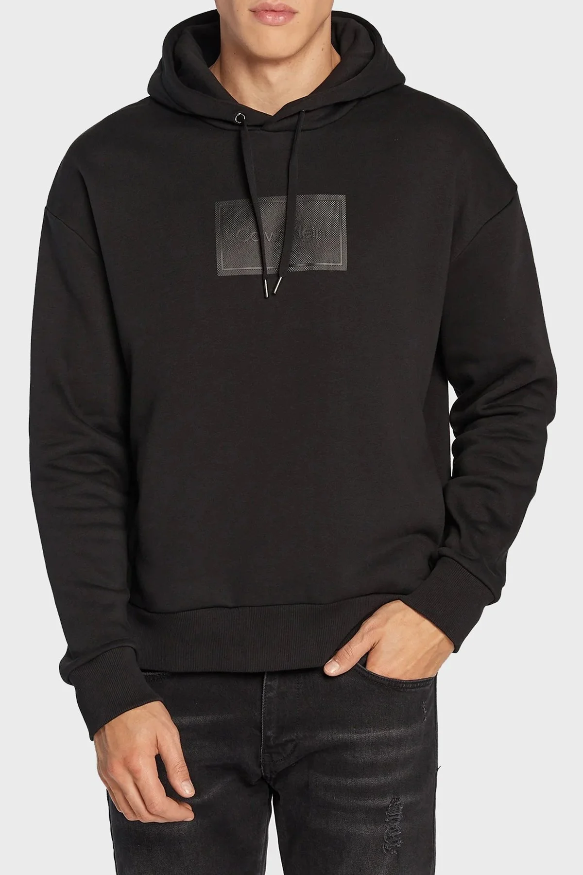 Calvin Klein Regular Fit Kapüşonlu Organik Pamuklu Erkek Sweat K10K110092 BEH SİYAH - 1