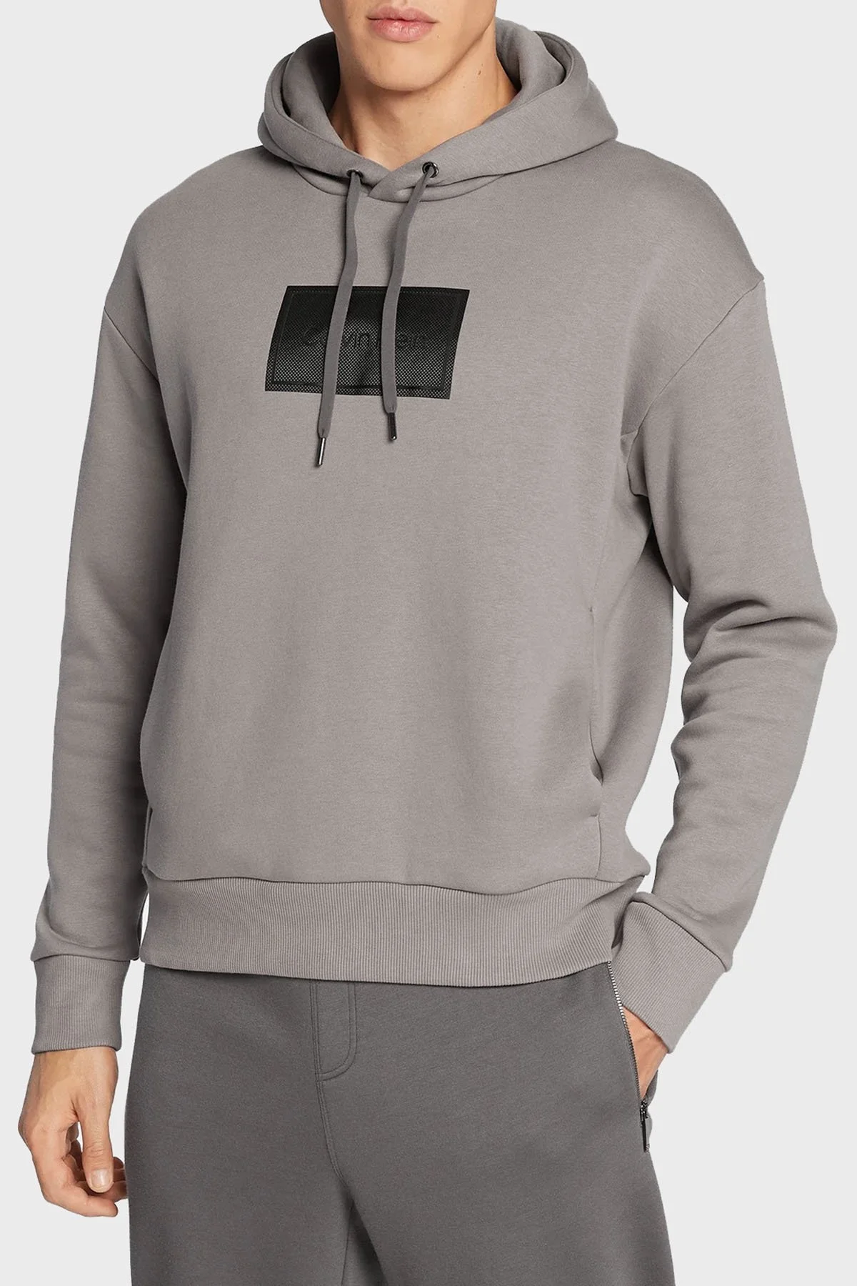 Calvin Klein Regular Fit Kapüşonlu Organik Pamuklu Erkek Sweat K10K110092 PQ6 GRİ - 1