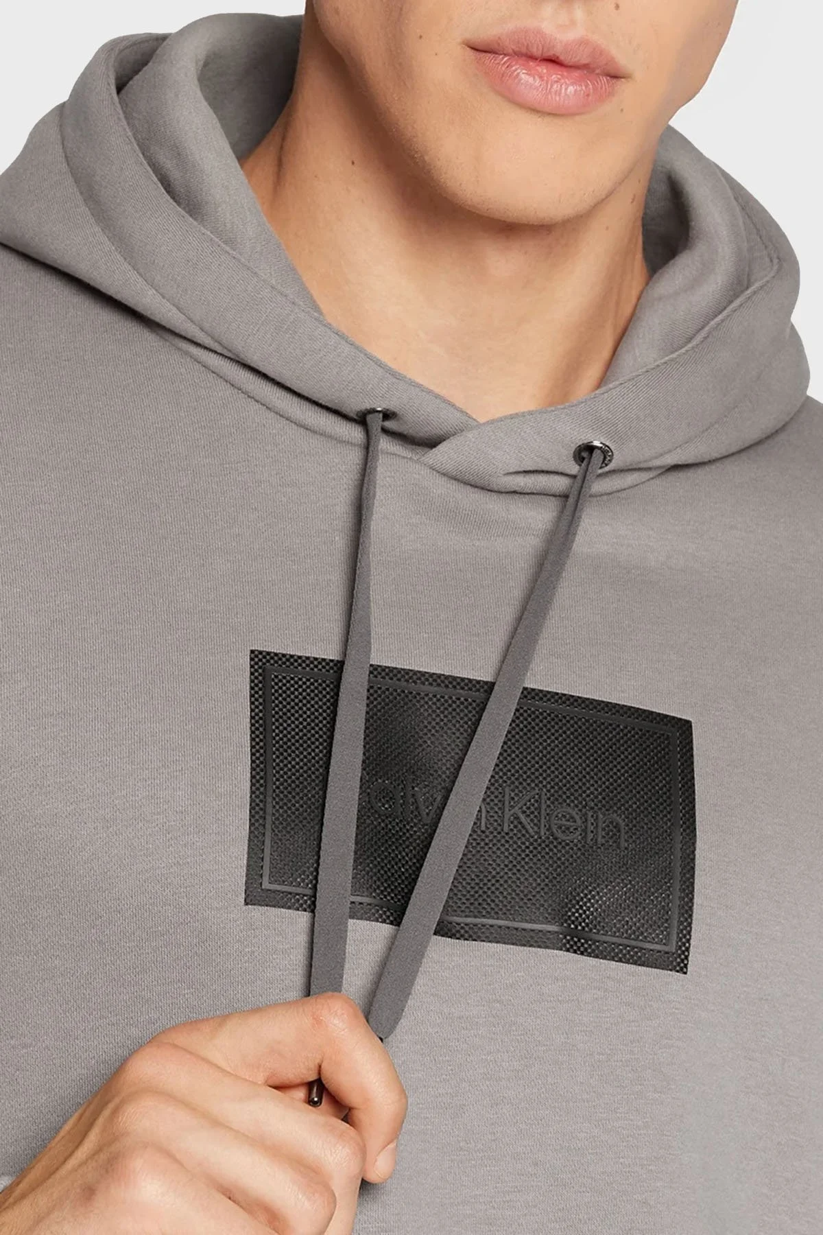 Calvin Klein Regular Fit Kapüşonlu Organik Pamuklu Erkek Sweat K10K110092 PQ6 GRİ - 4