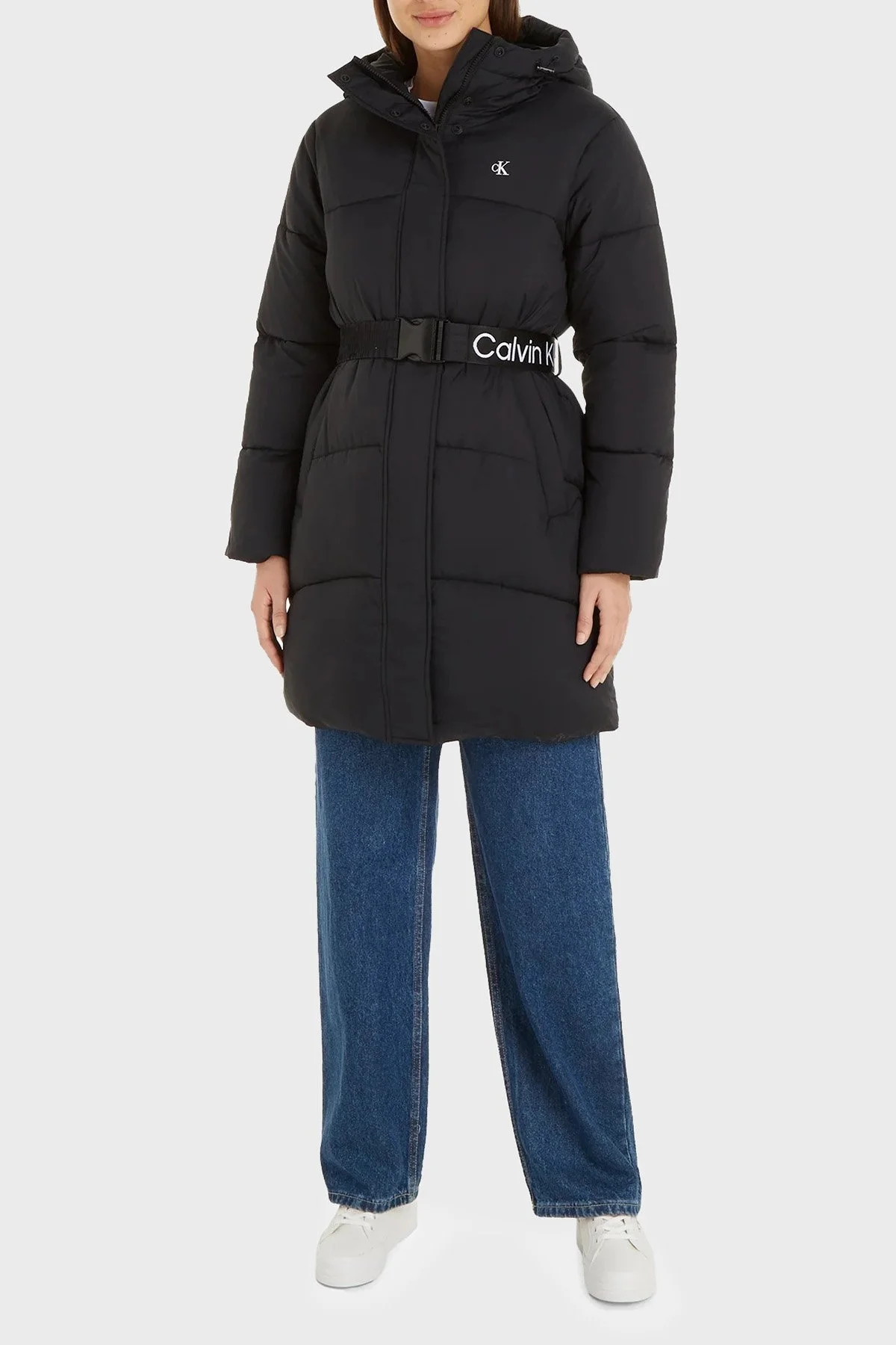 Calvin Klein Regular Fit Kapüşonlu Şişme J20J221894BEH Bayan Mont J20J221894 BEH SİYAH - 1