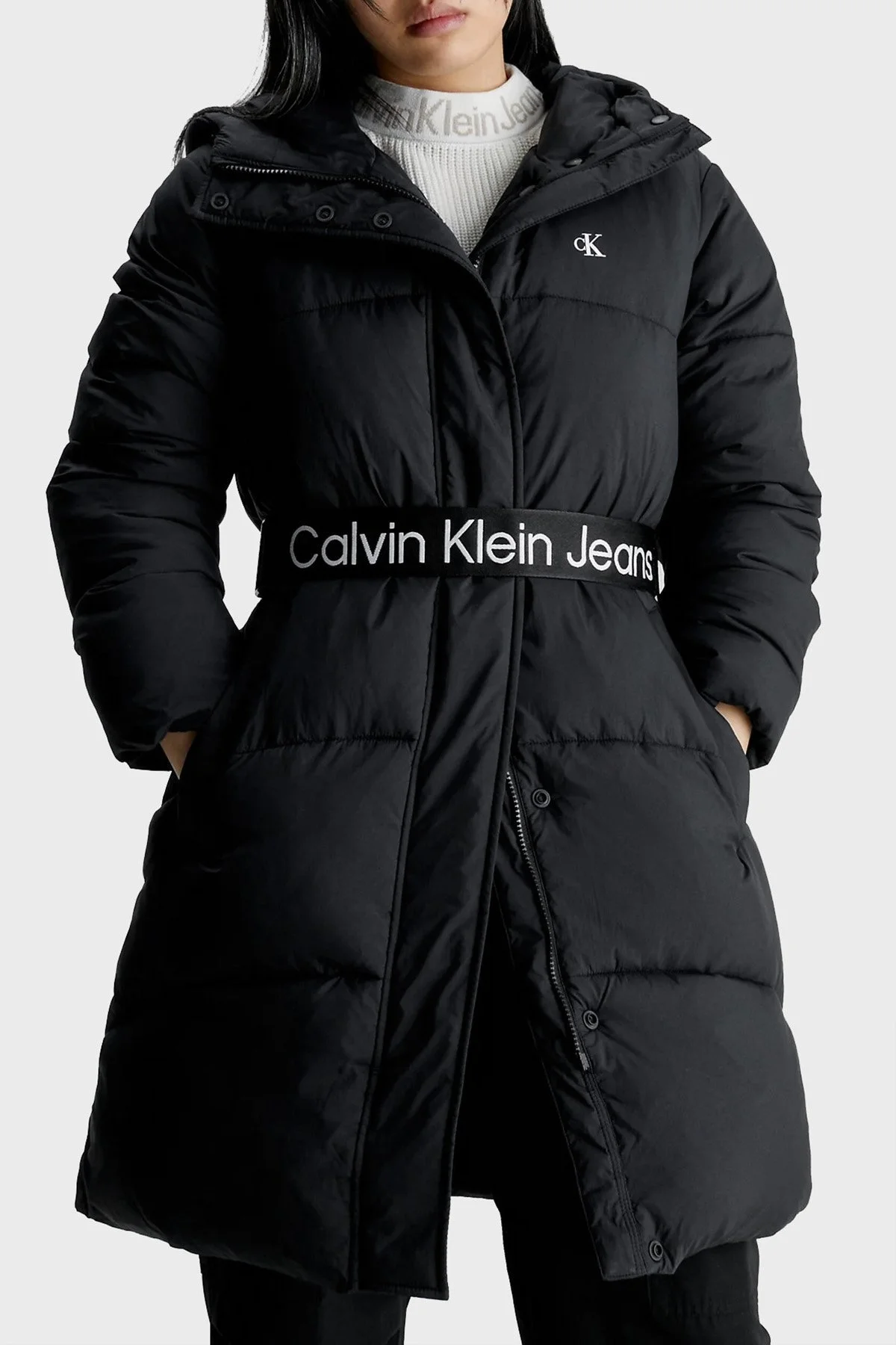 Calvin Klein Regular Fit Kapüşonlu Şişme J20J221894BEH Bayan Mont J20J221894 BEH SİYAH - 3