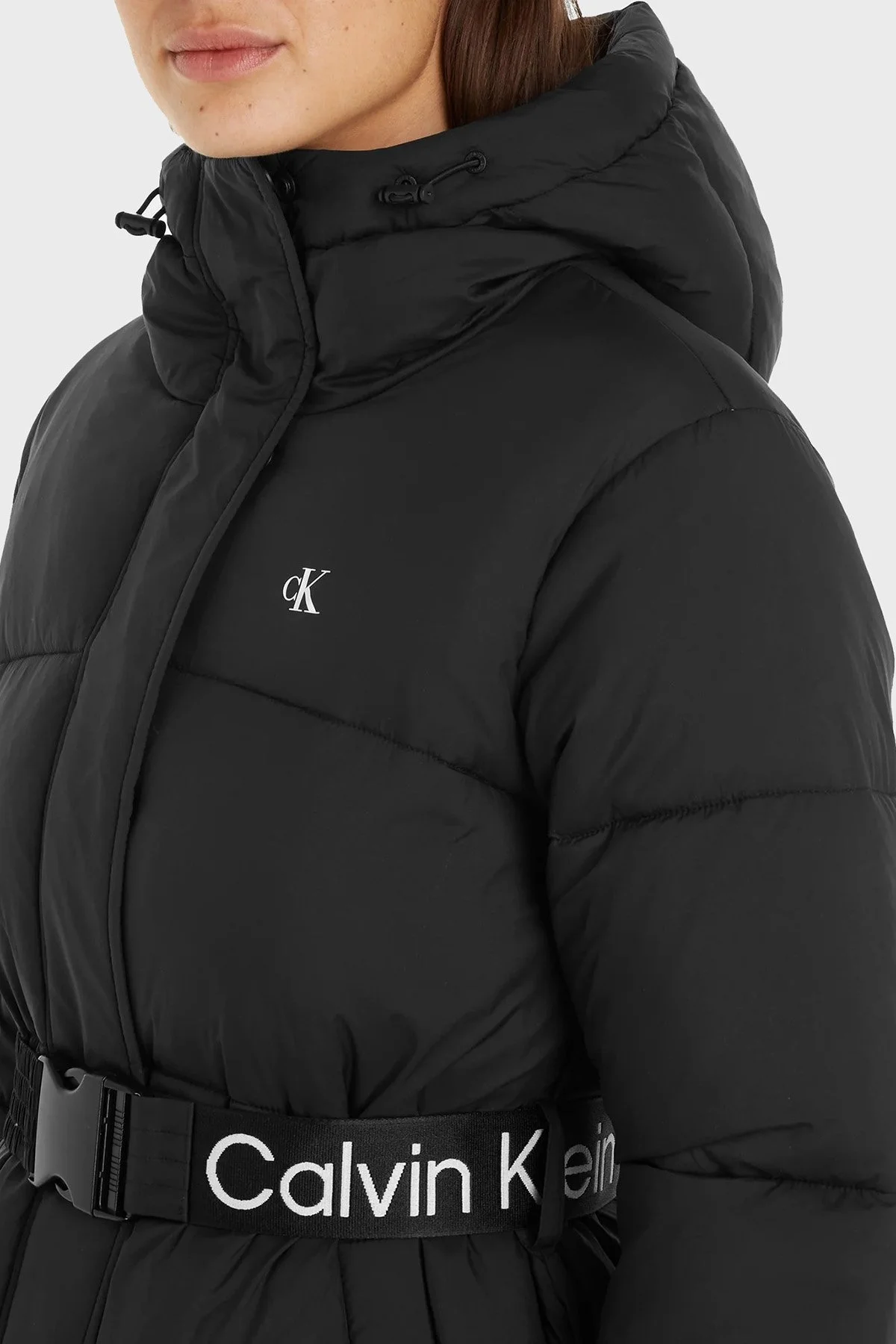 Calvin Klein Regular Fit Kapüşonlu Şişme J20J221894BEH Bayan Mont J20J221894 BEH SİYAH - 4