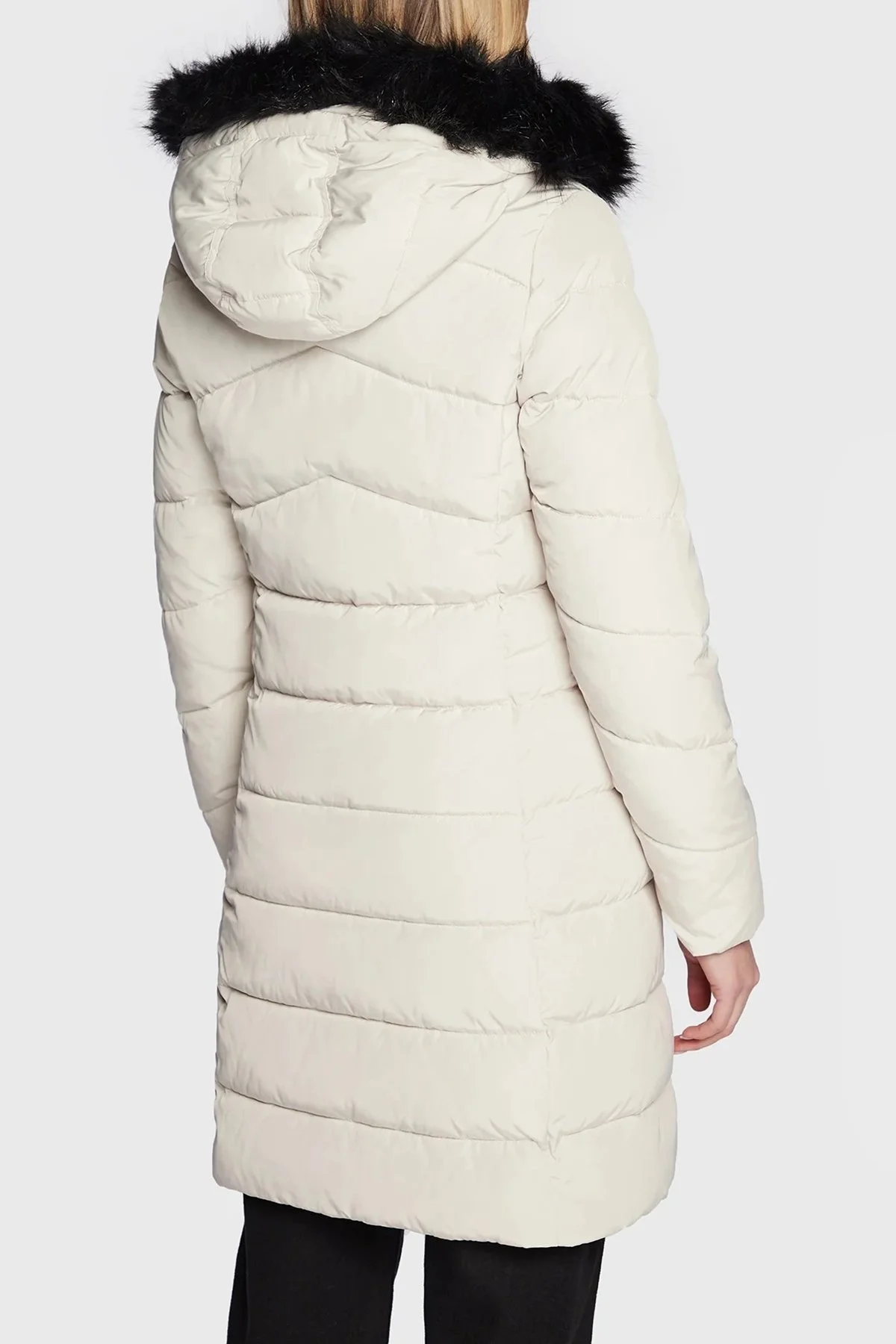Calvin Klein Regular Fit Kapüşonlu Uzun Şişme Bayan Mont J20J219825 ACF BEJ - 4