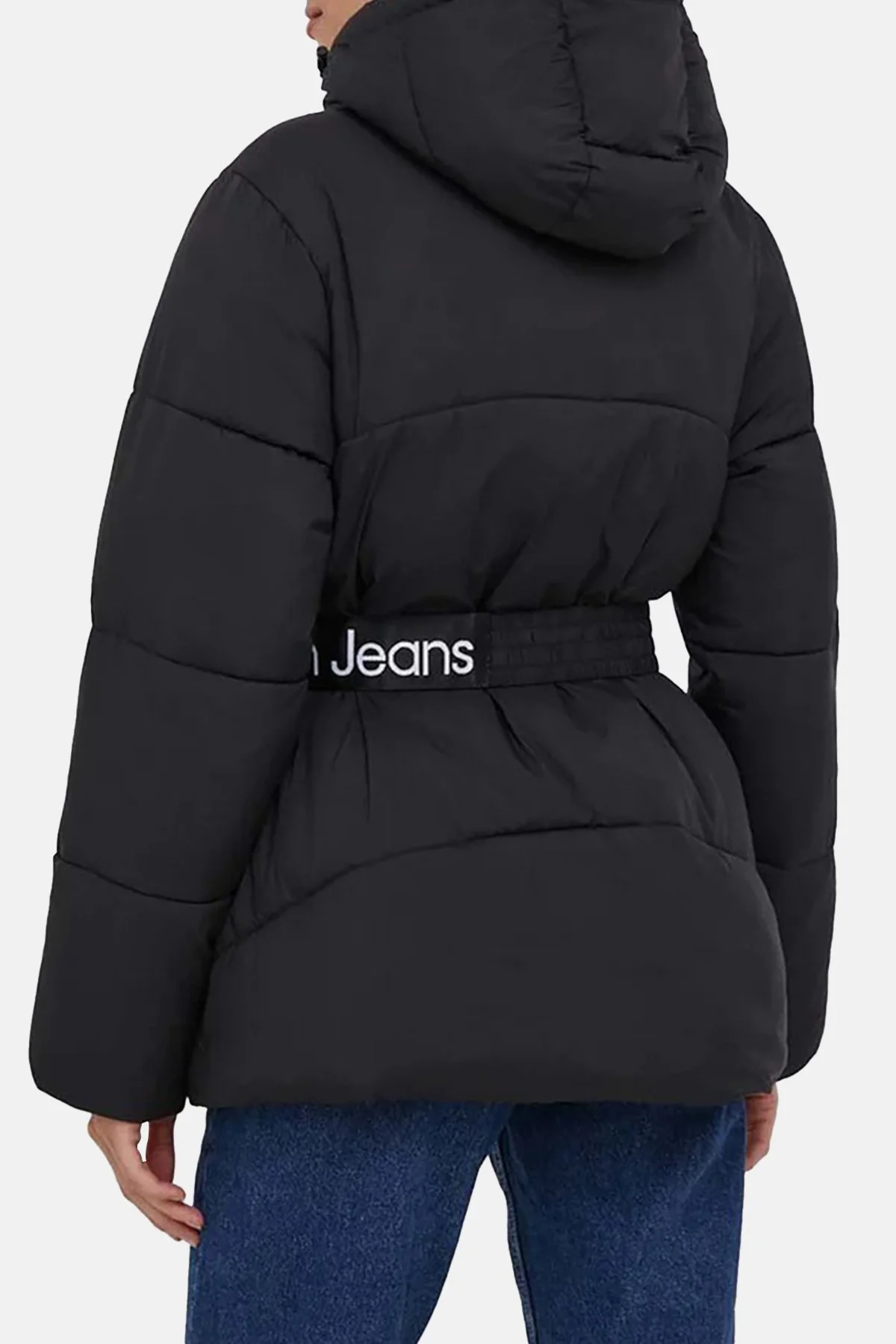 Calvin Klein Regular Fit Kemerli Kapüşonlu Şişme J20J221896BEH Bayan Mont J20J221896 BEH SİYAH - 2