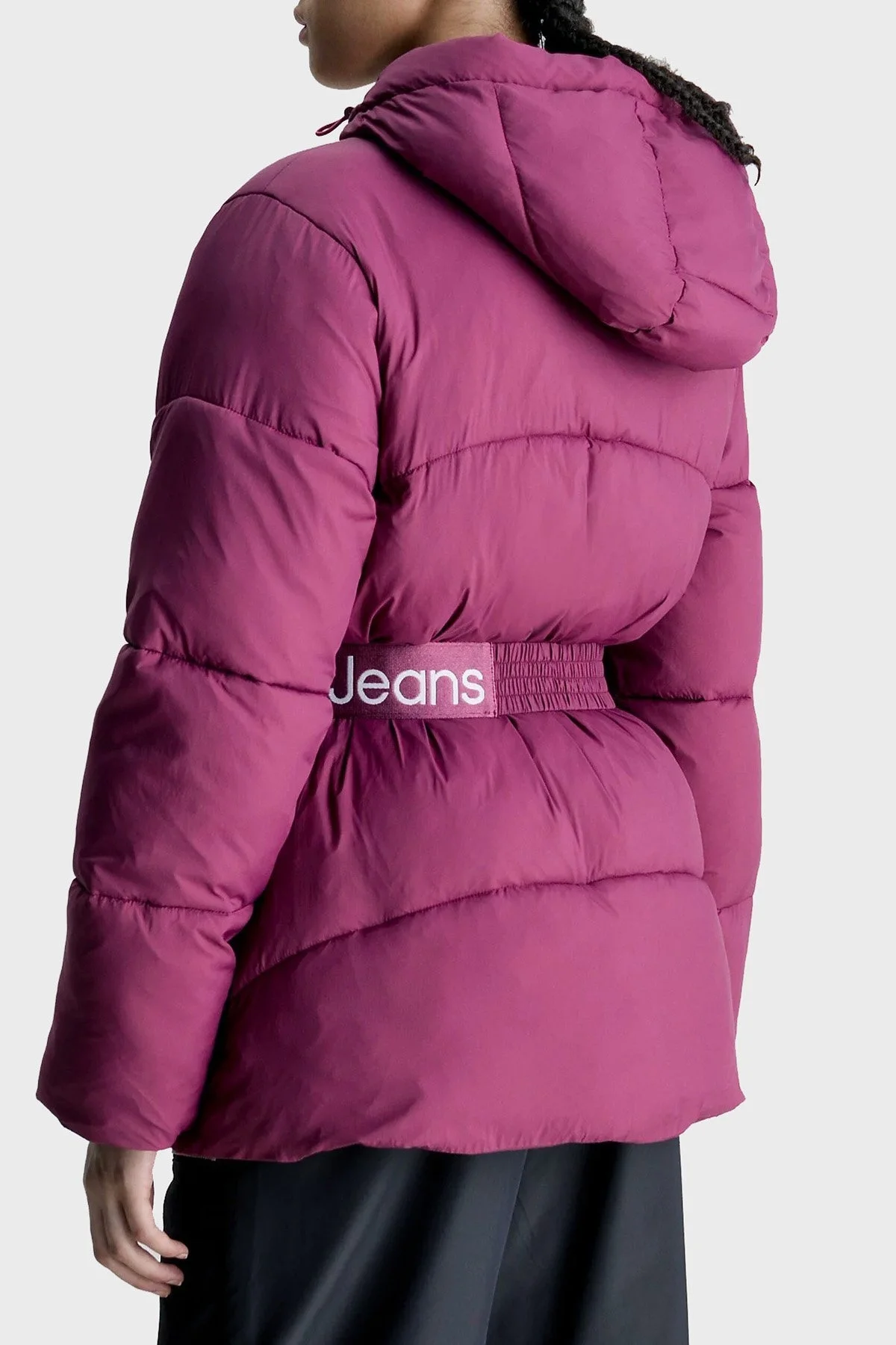 Calvin Klein Regular Fit Kemerli Kapüşonlu Şişme J20J221896VAC Bayan Mont J20J221896 VAC MÜRDÜM - 2