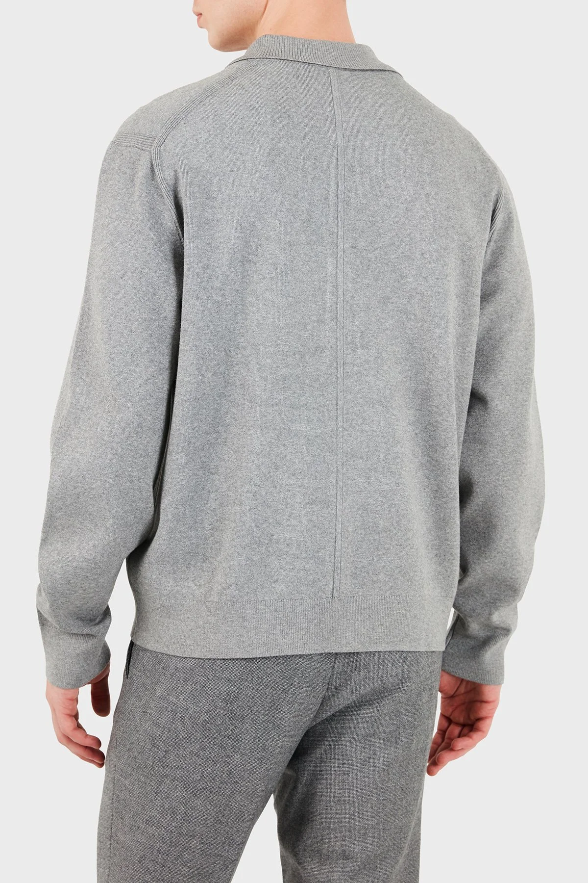Calvin Klein Regular Fit Klasik Yaka Düğmeli Triko LV04LH318GP7E Erkek Kazak LV04LH318G P7E Gri - 7