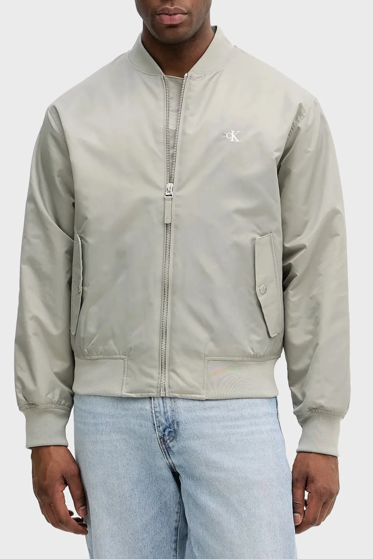 Calvin Klein Regular Fit Kolej Yaka Su itici Bomber LV04RC526G2GB Erkek Ceket LV04RC526G 2GB HAKİ - 1