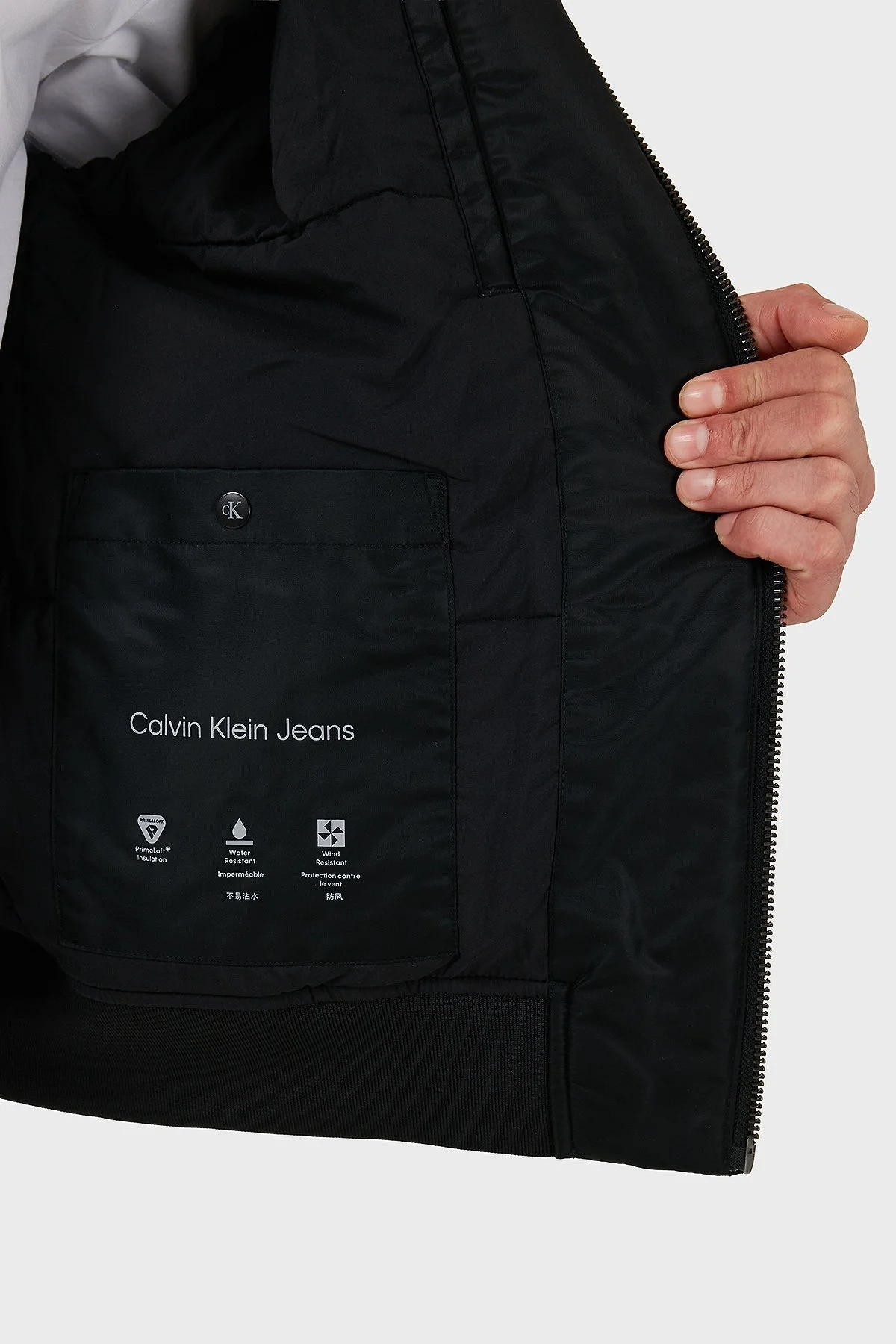 Calvin Klein Regular Fit Kolej Yaka Su İtici Bomber LV04RC526GUB1 Erkek Ceket LV04RC526G UB1 SİYAH - 7