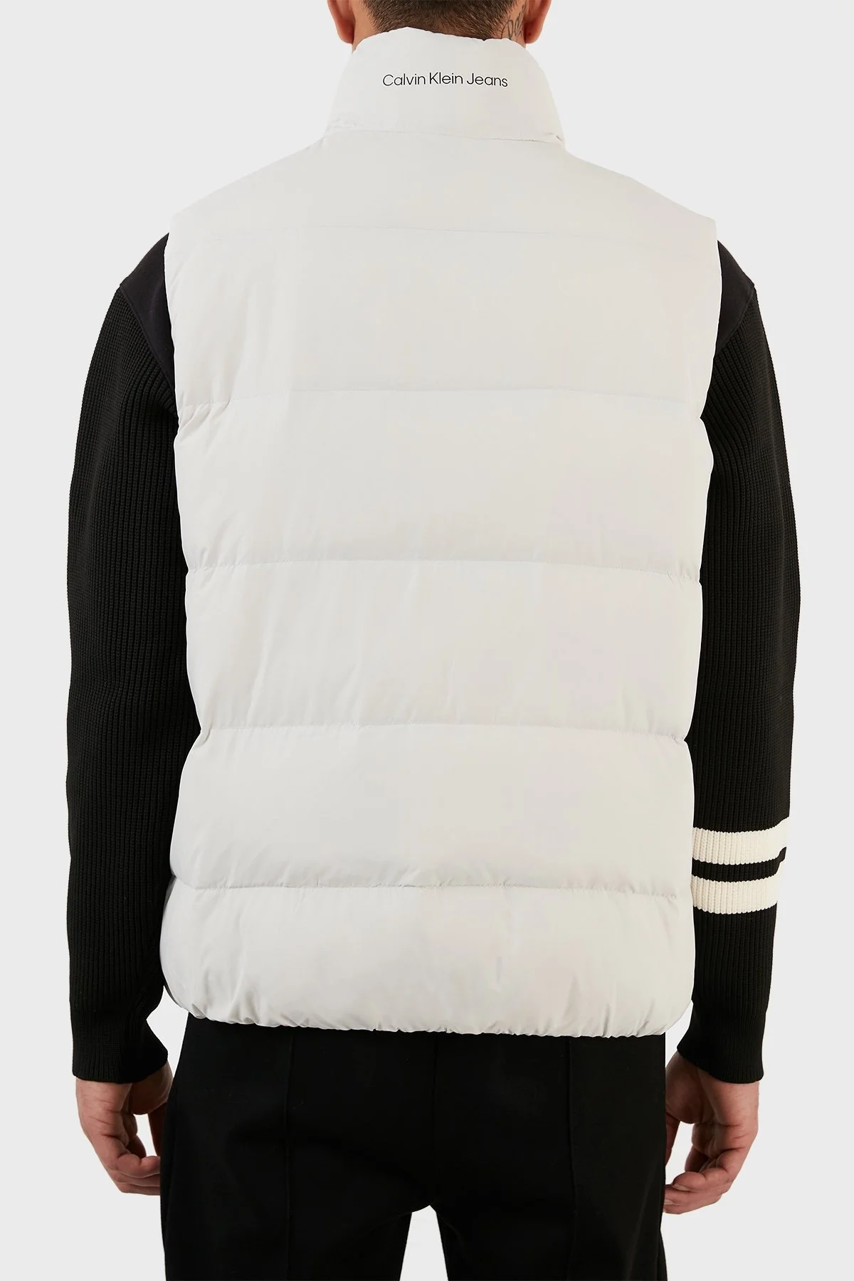 Calvin Klein Regular Fit Kuş Tüyü Dolgulu Dik Yakalı Şişme Erkek Yelek J30J319055 PRF GRİ - 5