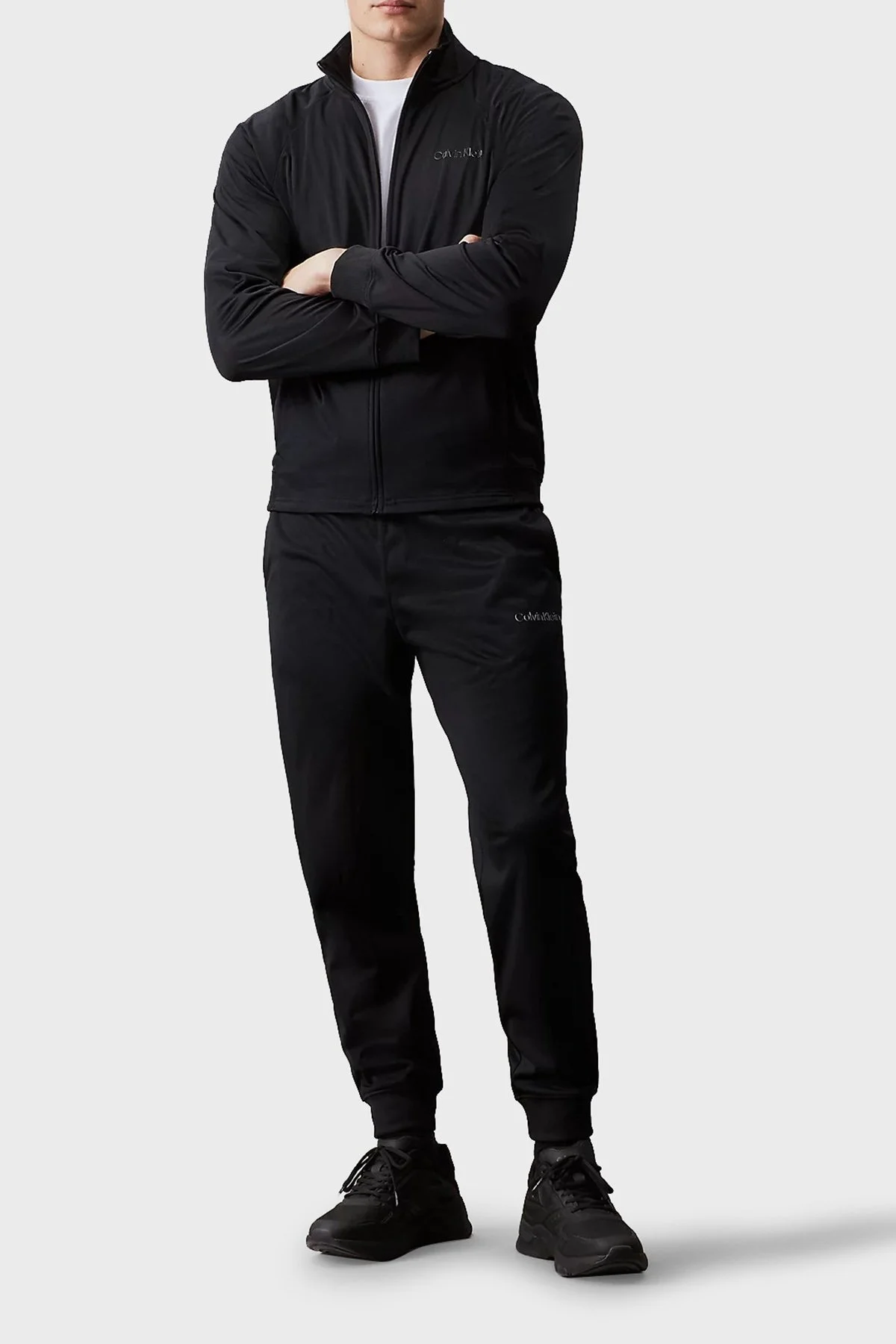 Calvin Klein Regular Fit Dik Yaka 00GMS4J418BAE Erkek Eşofman Takımı 00GMS4J418 BAE SİYAH - 6
