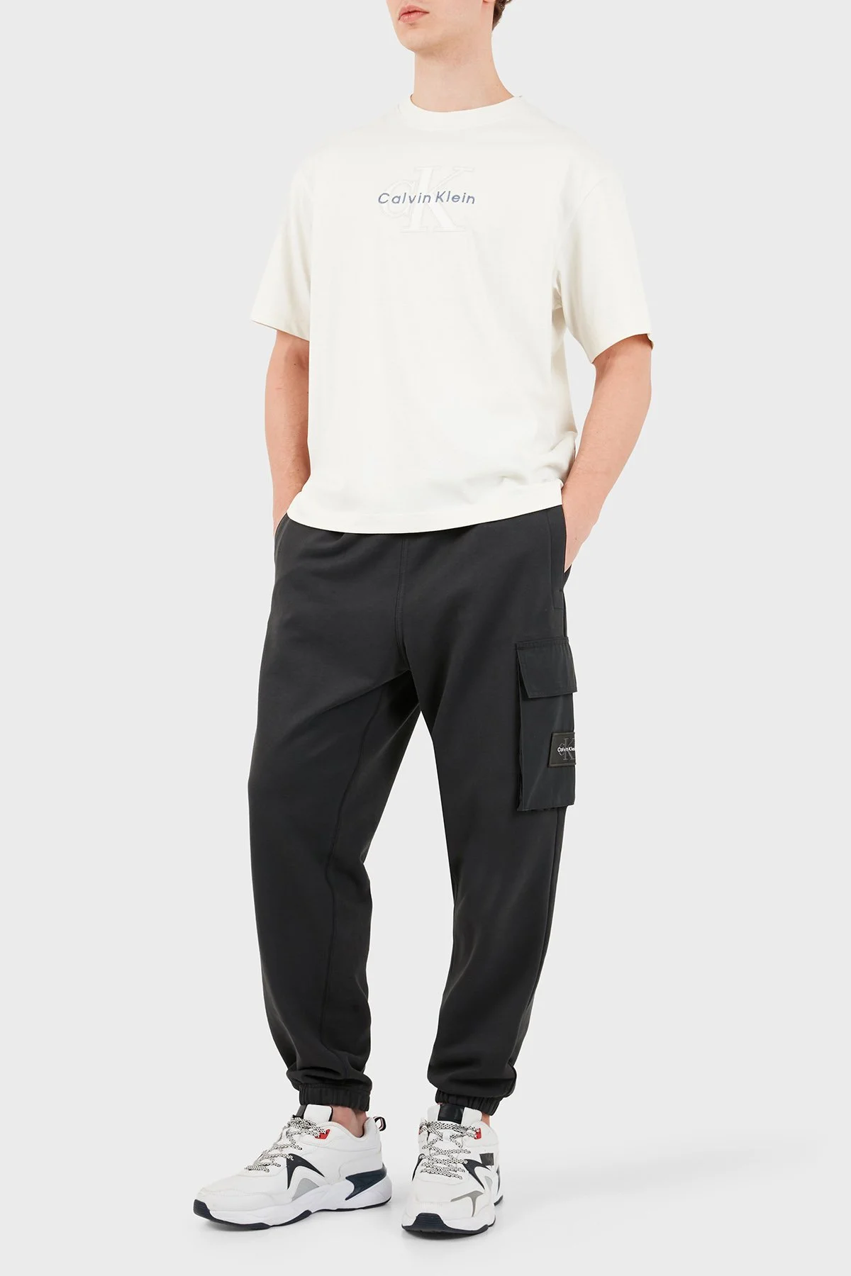 Calvin Klein Regular Fit Logolu Kargo Cepli LV04RJ204G8MN Erkek Pantolon LV04RJ204G 8MN Antrasit - 2