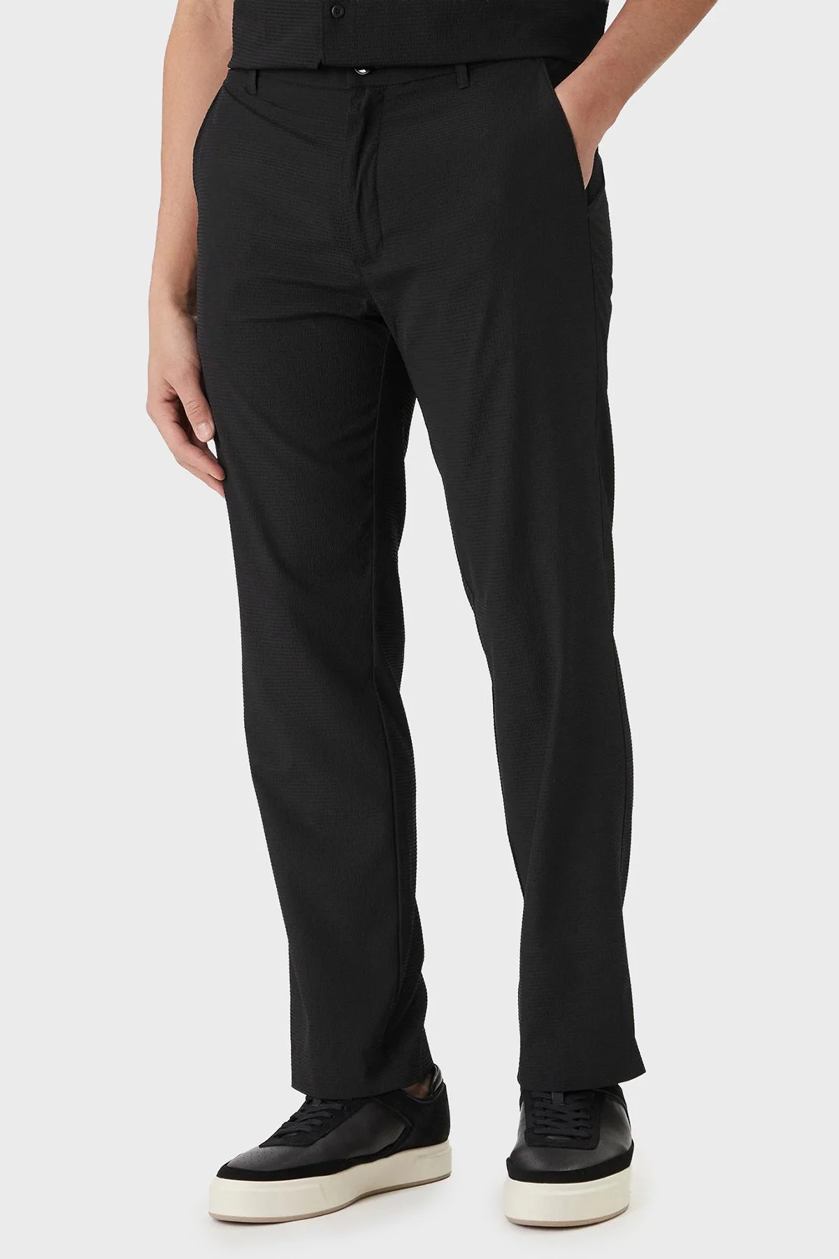 Calvin Klein Regular Fit Normal Bel Düz Paça LV04LF609GUB1 Erkek Pantolon LV04LF609G UB1 SİYAH - 1