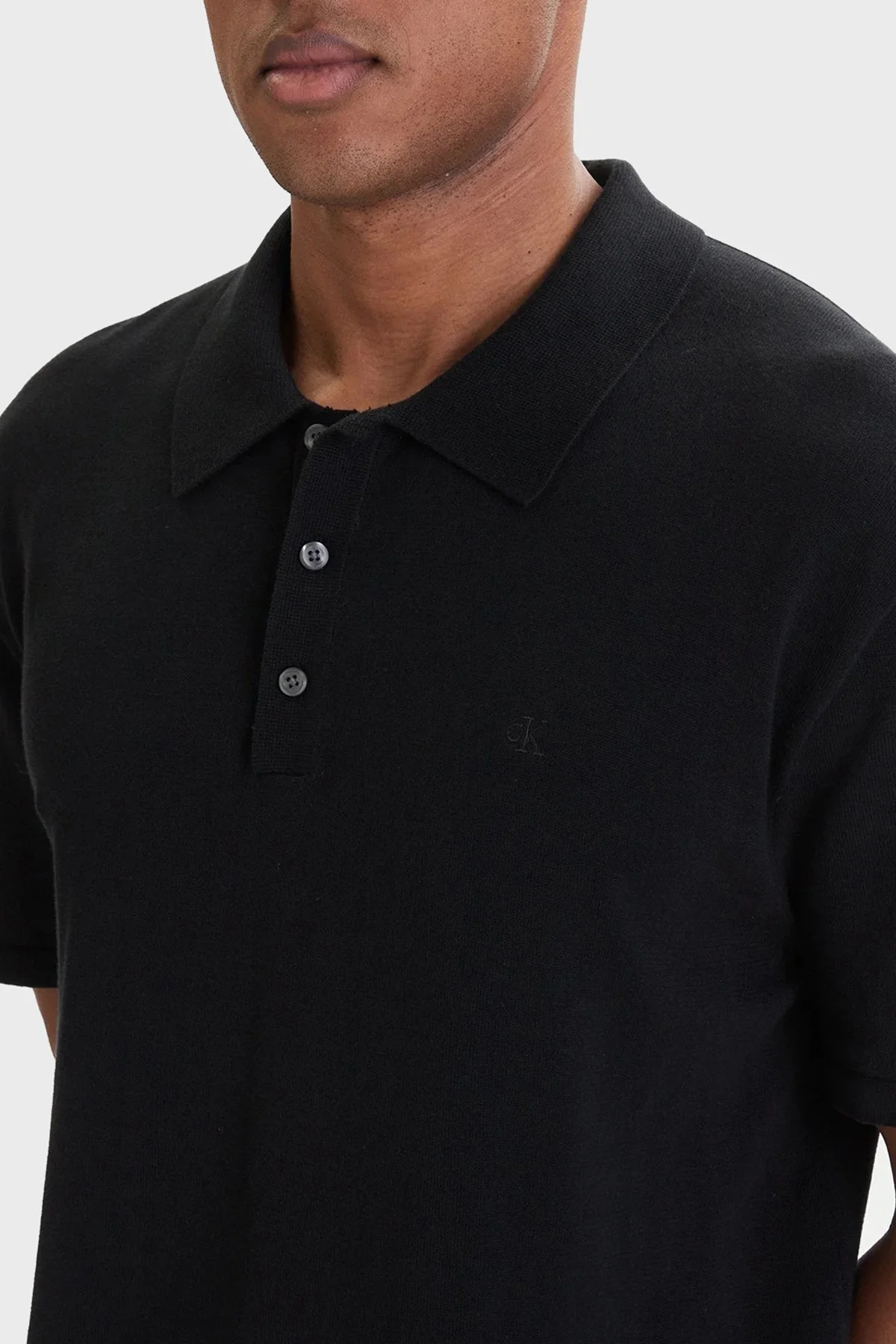 Calvin Klein Regular Fit Pamuklu Düğmeli Örme LV04LC326G Erkek Polo LV04LC326G UB1 SİYAH - 4