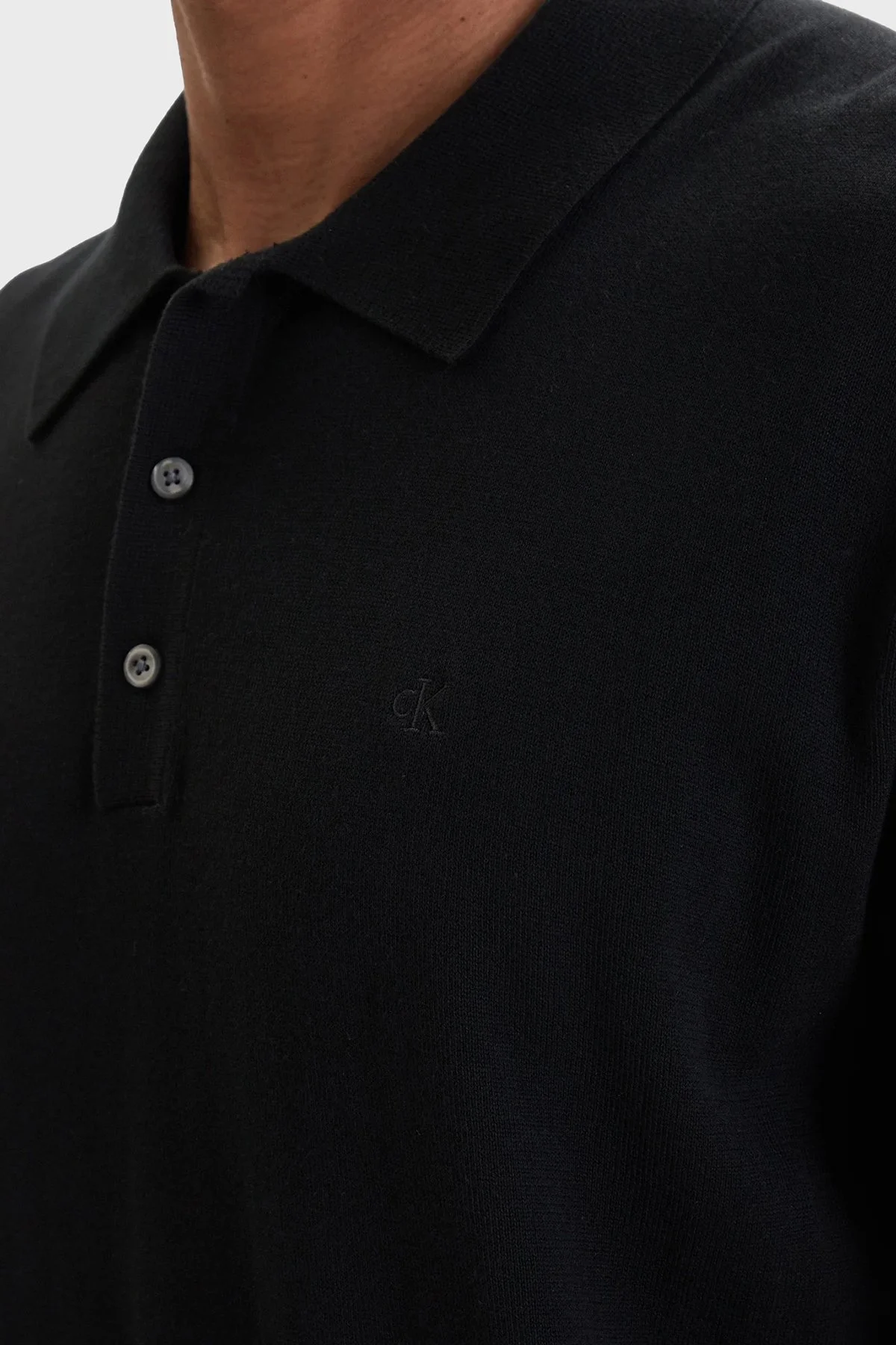 Calvin Klein Regular Fit Pamuklu Düğmeli Örme LV04LC326G Erkek Polo LV04LC326G UB1 SİYAH - 5