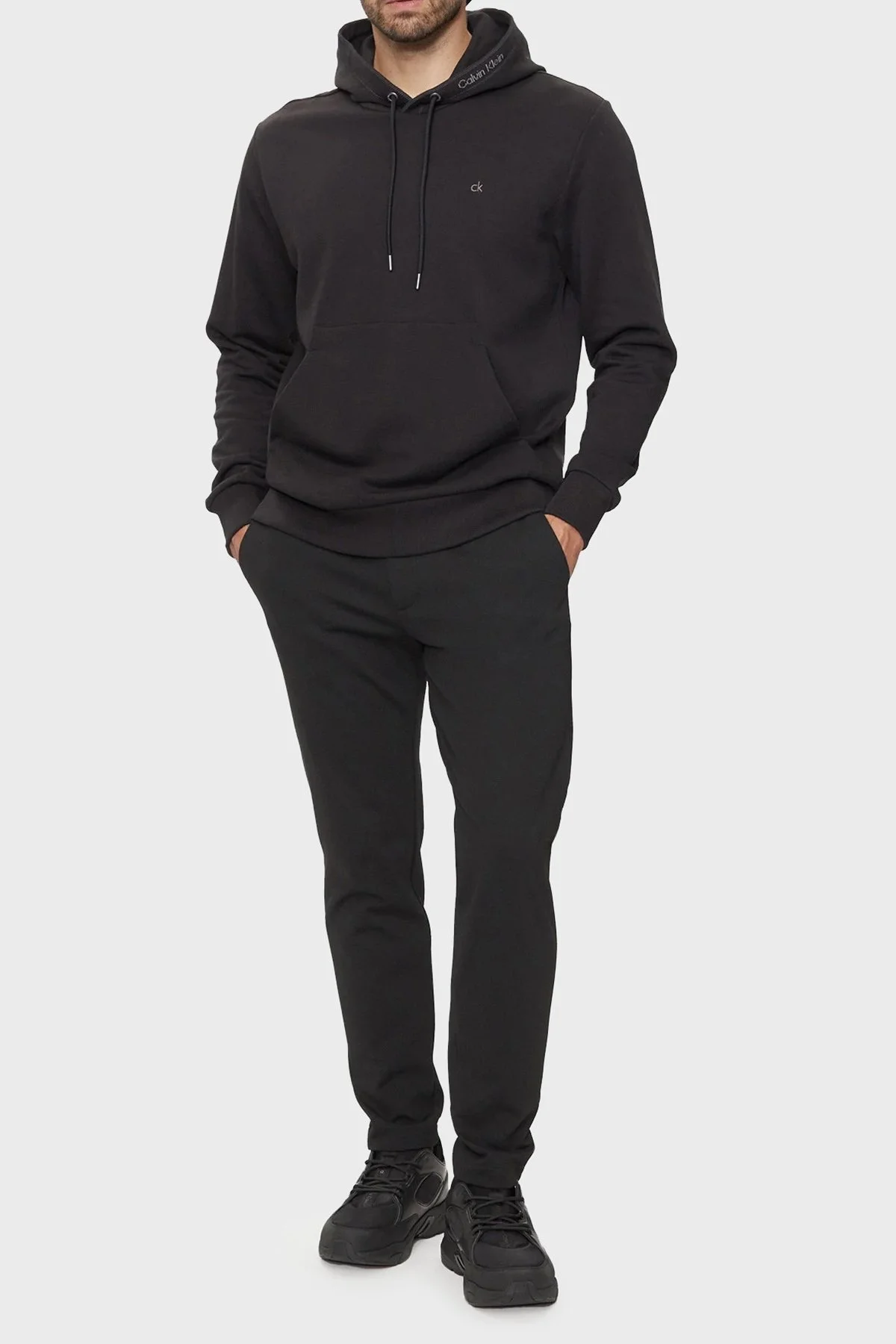 Calvin Klein Regular Fit Pamuklu Logolu Kapüşonlu K10K114093BEH Erkek Sweat K10K114093 BEH SİYAH - 3