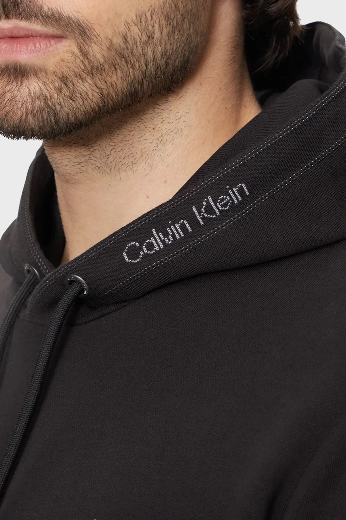 Calvin Klein Regular Fit Pamuklu Logolu Kapüşonlu K10K114093BEH Erkek Sweat K10K114093 BEH SİYAH - 4