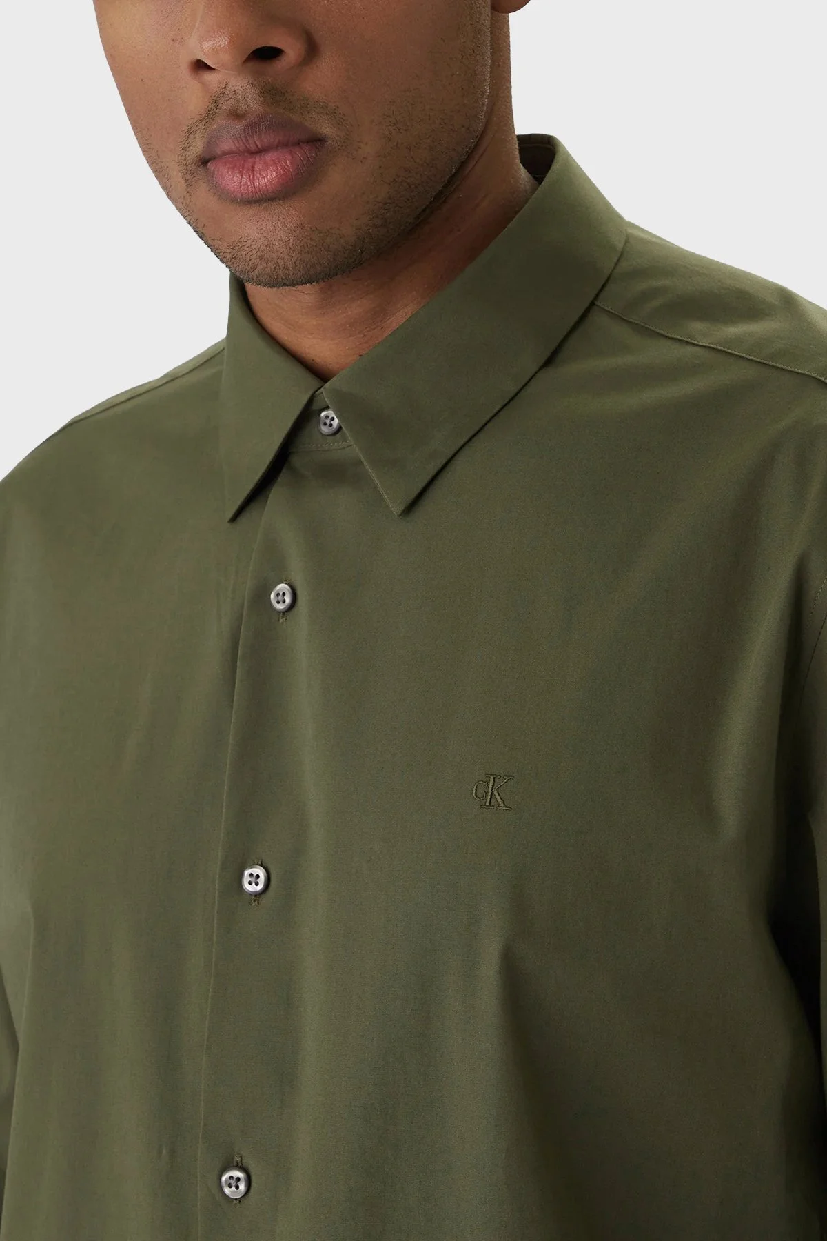 Calvin Klein Regular Fit Pamuklu Uzun Kollu LV04LB148G2E1 Erkek Gömlek LV04LB148G 2E1 HAKİ - 9