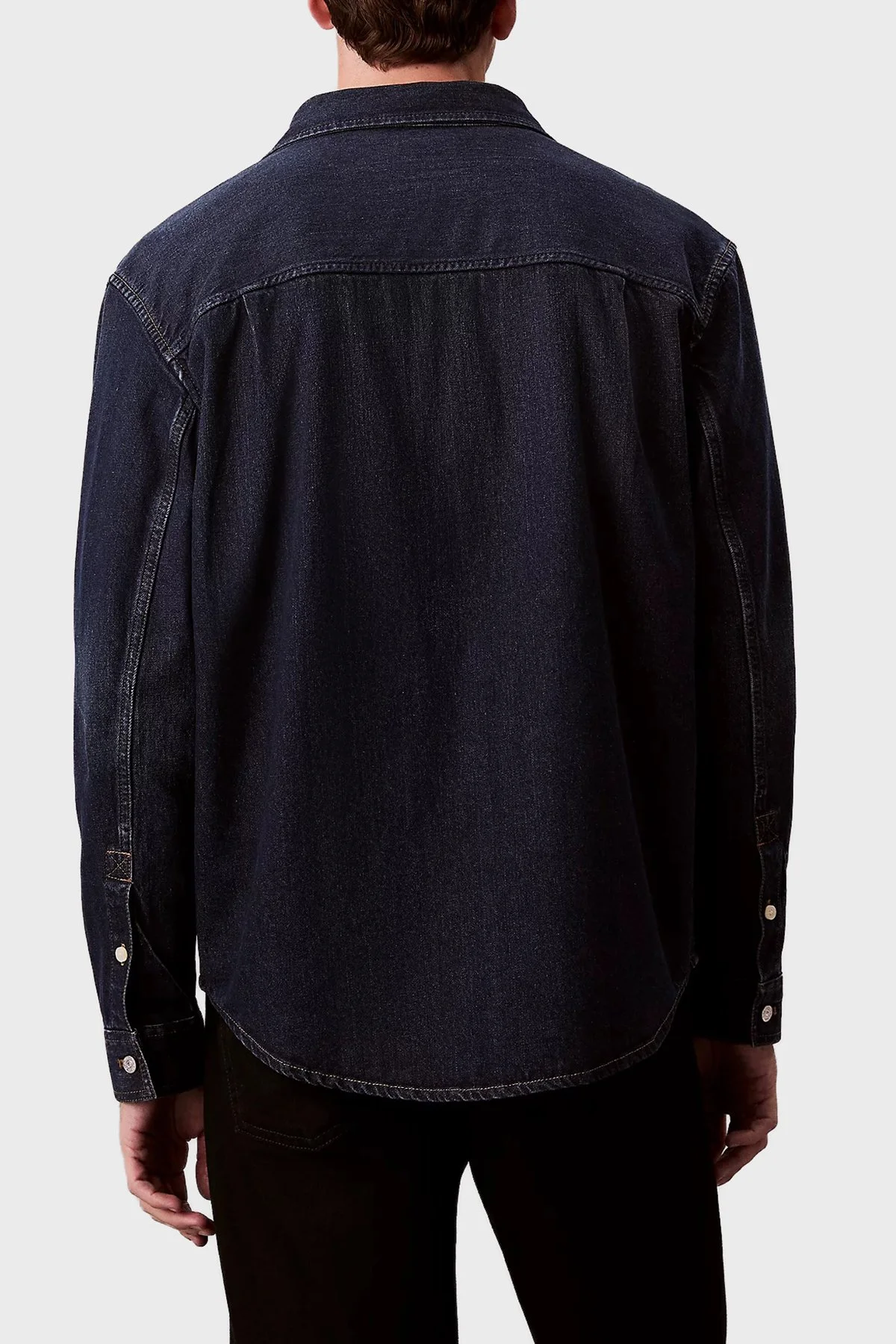 Calvin Klein Regular Fit Pamuklu Uzun Kollu LV04RD709GZYC Erkek Kot Gömlek LV04RD709G ZYC LACİVERT - 3